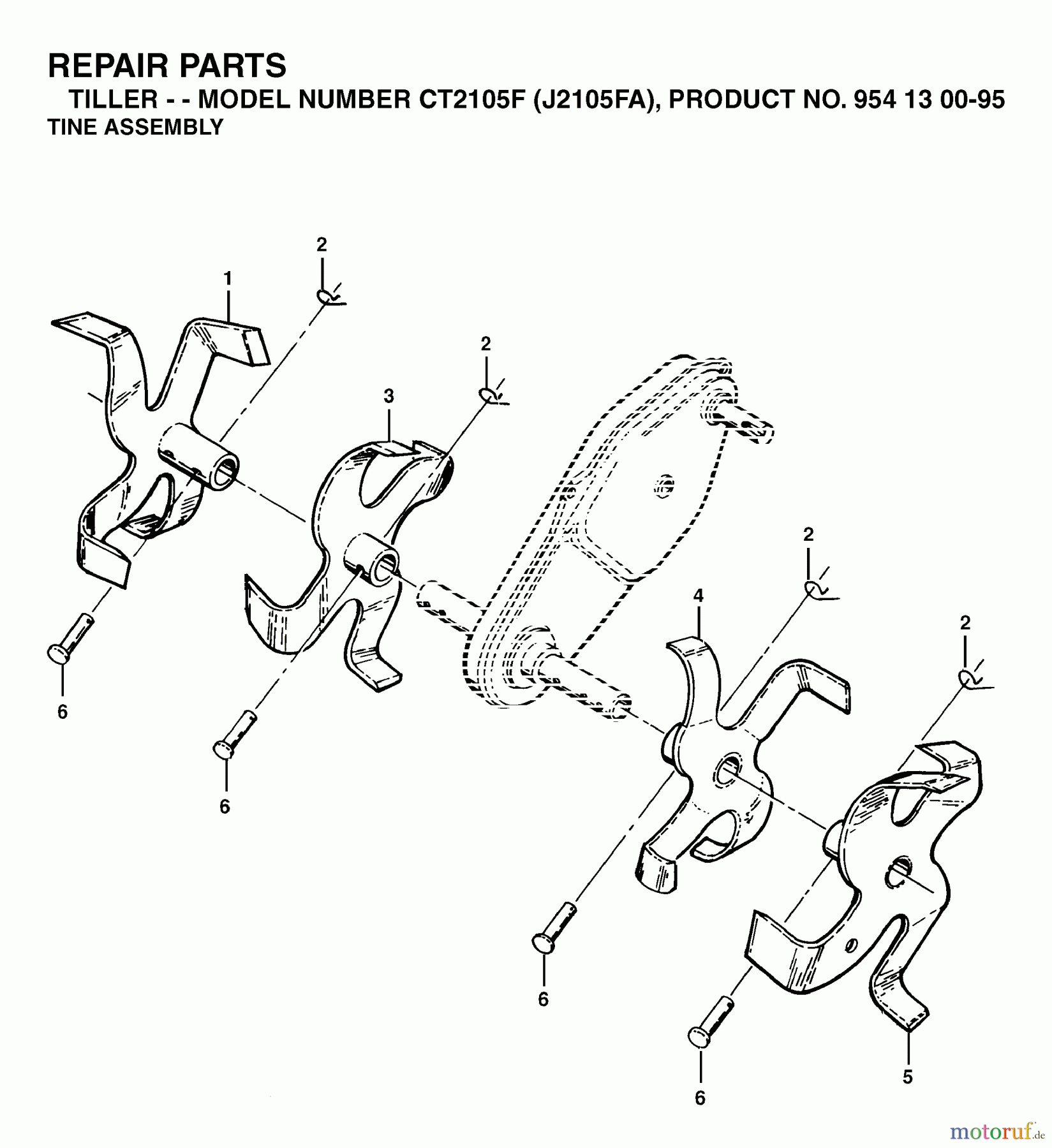 Jonsered Rasen und Garten Traktoren CT2105 (J2105FA, 954130095) - Jonsered Lawn & Garden Tractor (2003-01) TINE ASSEMBLY