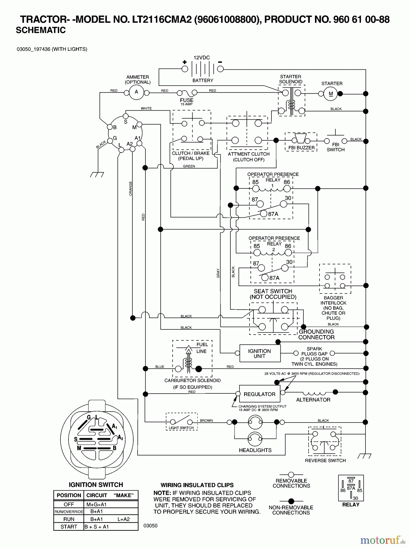  Jonsered Rasen  und Garten Traktoren LT2116 CMA2 (96061008800) - Jonsered Lawn & Garden Tractor (2006-02) SCHEMATIC
