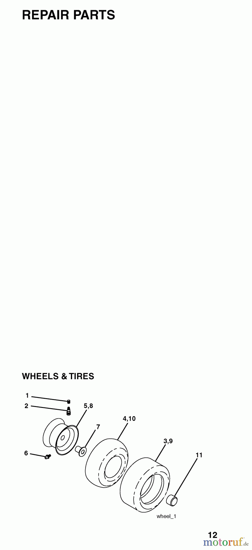 Jonsered Rasen und Garten Traktoren LT2118 CMA (96061001100) - Jonsered Lawn & Garden Tractor (2005-01) WHEELS TIRES