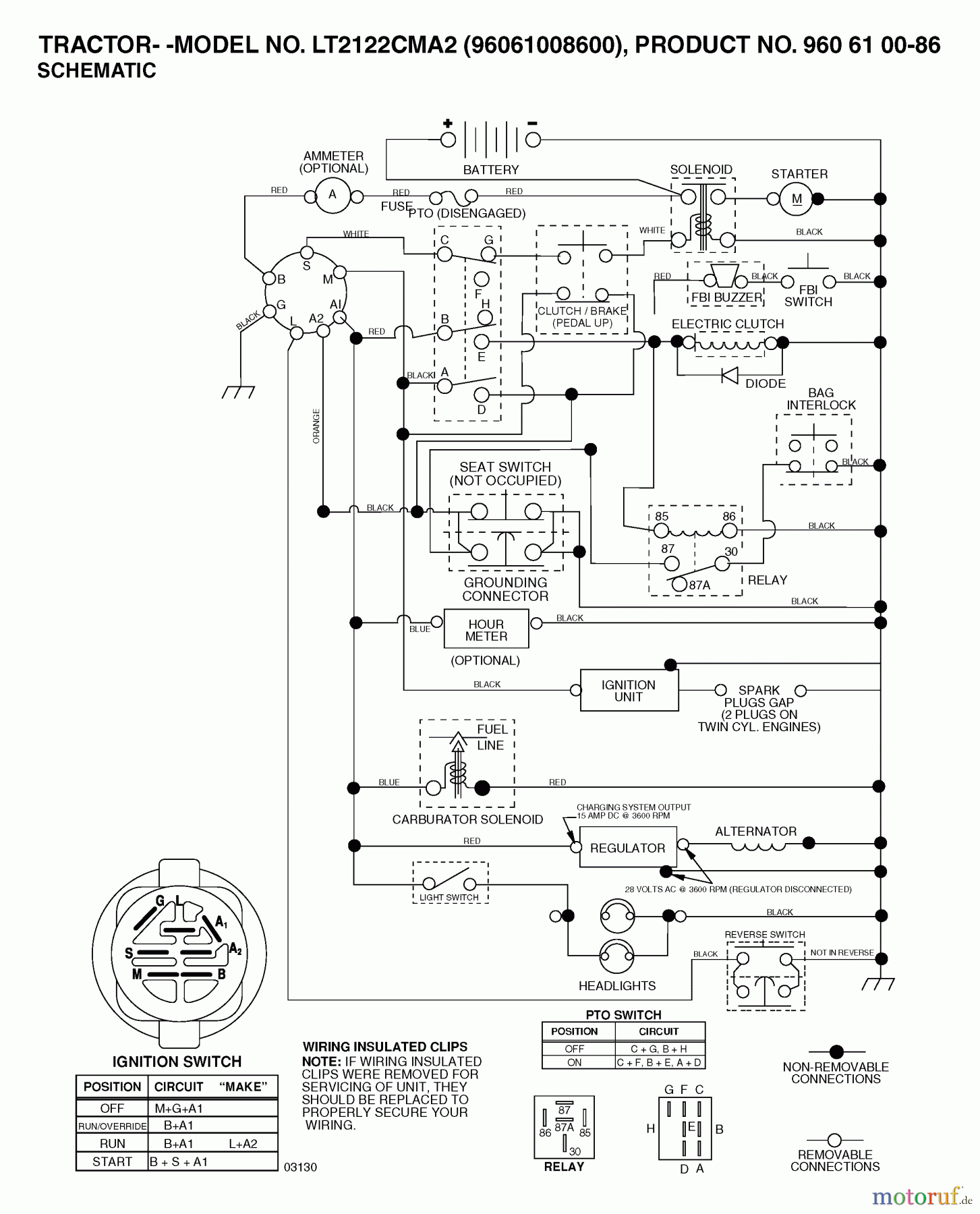  Jonsered Rasen  und Garten Traktoren LT2122 CMA2 (96061008600) - Jonsered Lawn & Garden Tractor (2006-04) SCHEMATIC