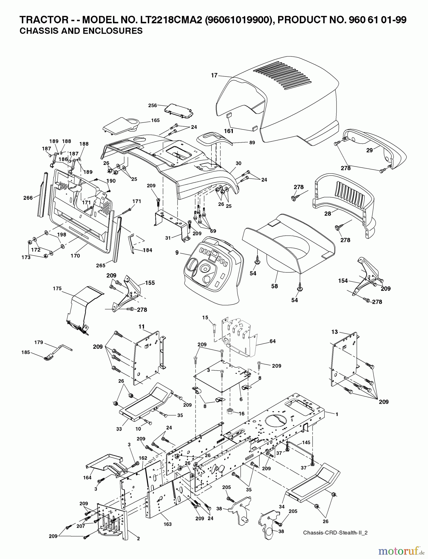 Jonsered Rasen und Garten Traktoren LT221 CMA2 - Jonsered Lawn & Garden Tractor (2007-02) CHASSIS ENCLOSURES
