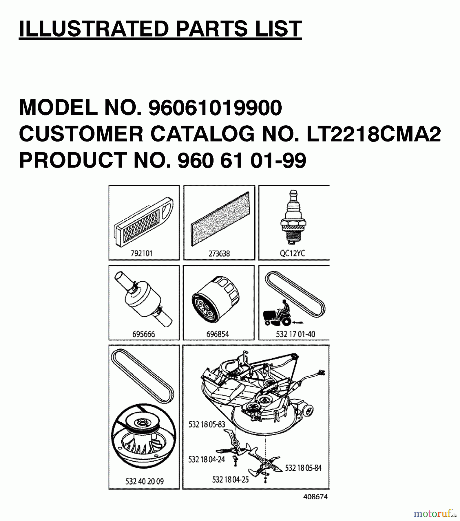 Jonsered Rasen und Garten Traktoren LT221 CMA2 - Jonsered Lawn & Garden Tractor (2007-02) FREQUENTLY USED PARTS