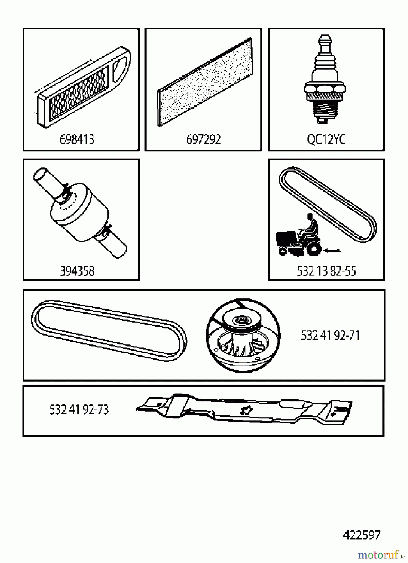 Jonsered Rasen und Garten Traktoren LT2213 (96041007900) - Jonsered Lawn & Garden Tractor (2009-01) FREQUENTLY USED PARTS