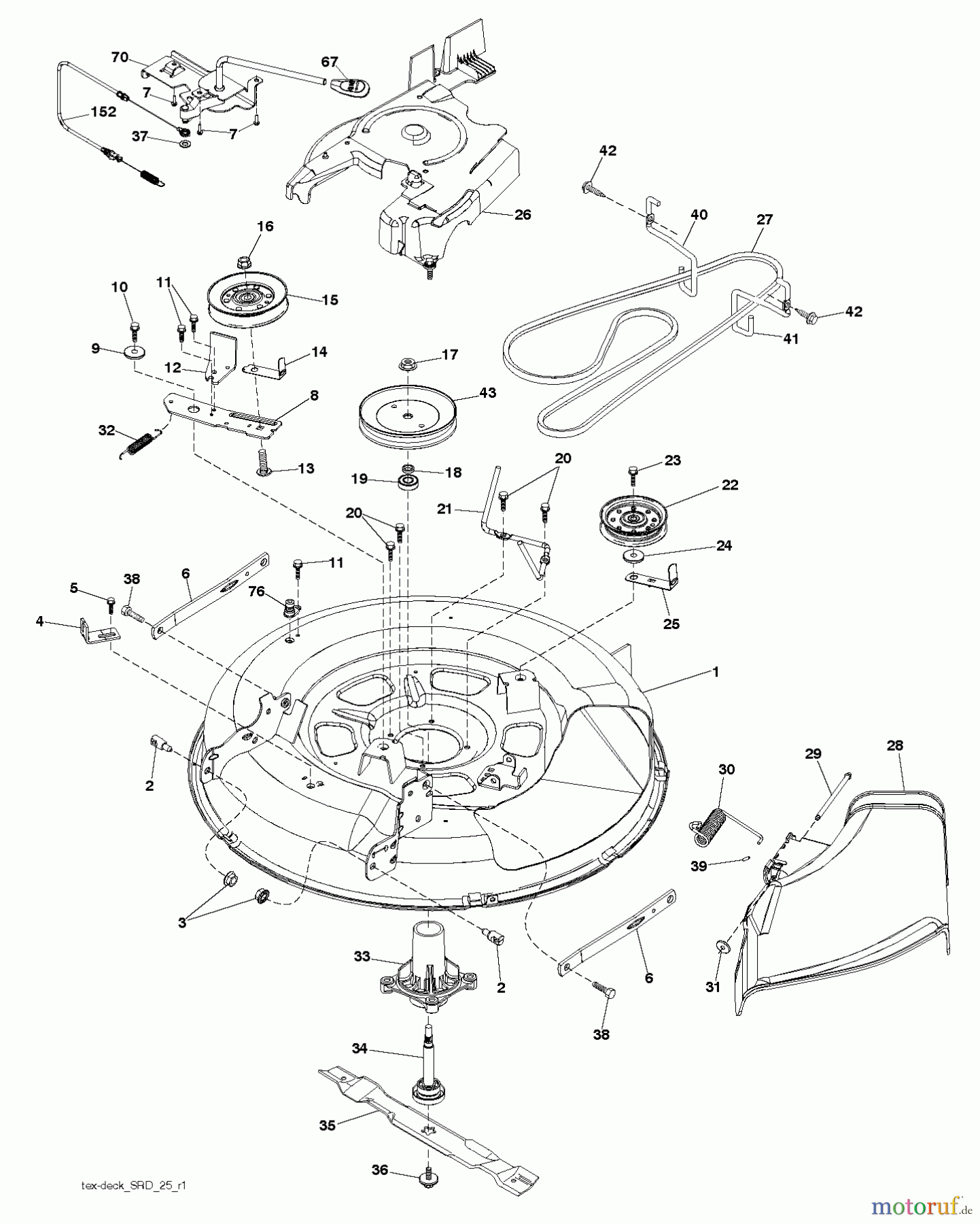 Jonsered Rasen und Garten Traktoren LT2213 (96041007900) - Jonsered Lawn & Garden Tractor (2009-01) MOWER DECK / CUTTING DECK