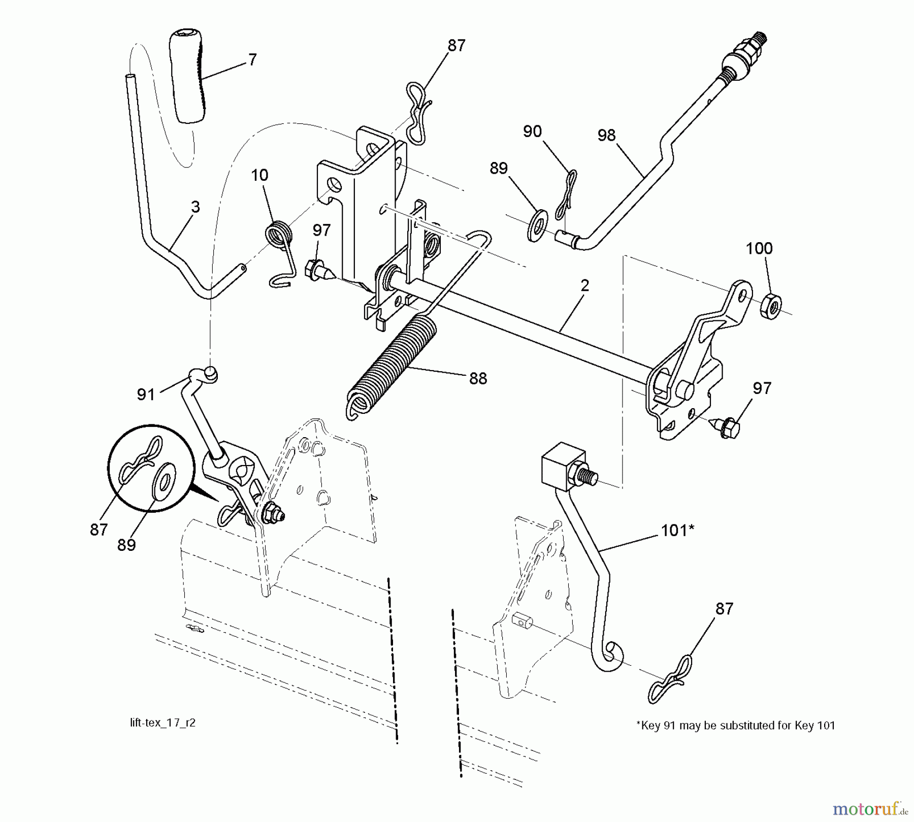  Jonsered Rasen  und Garten Traktoren LT2213 (96041007900) - Jonsered Lawn & Garden Tractor (2009-01) MOWER LIFT / DECK LIFT
