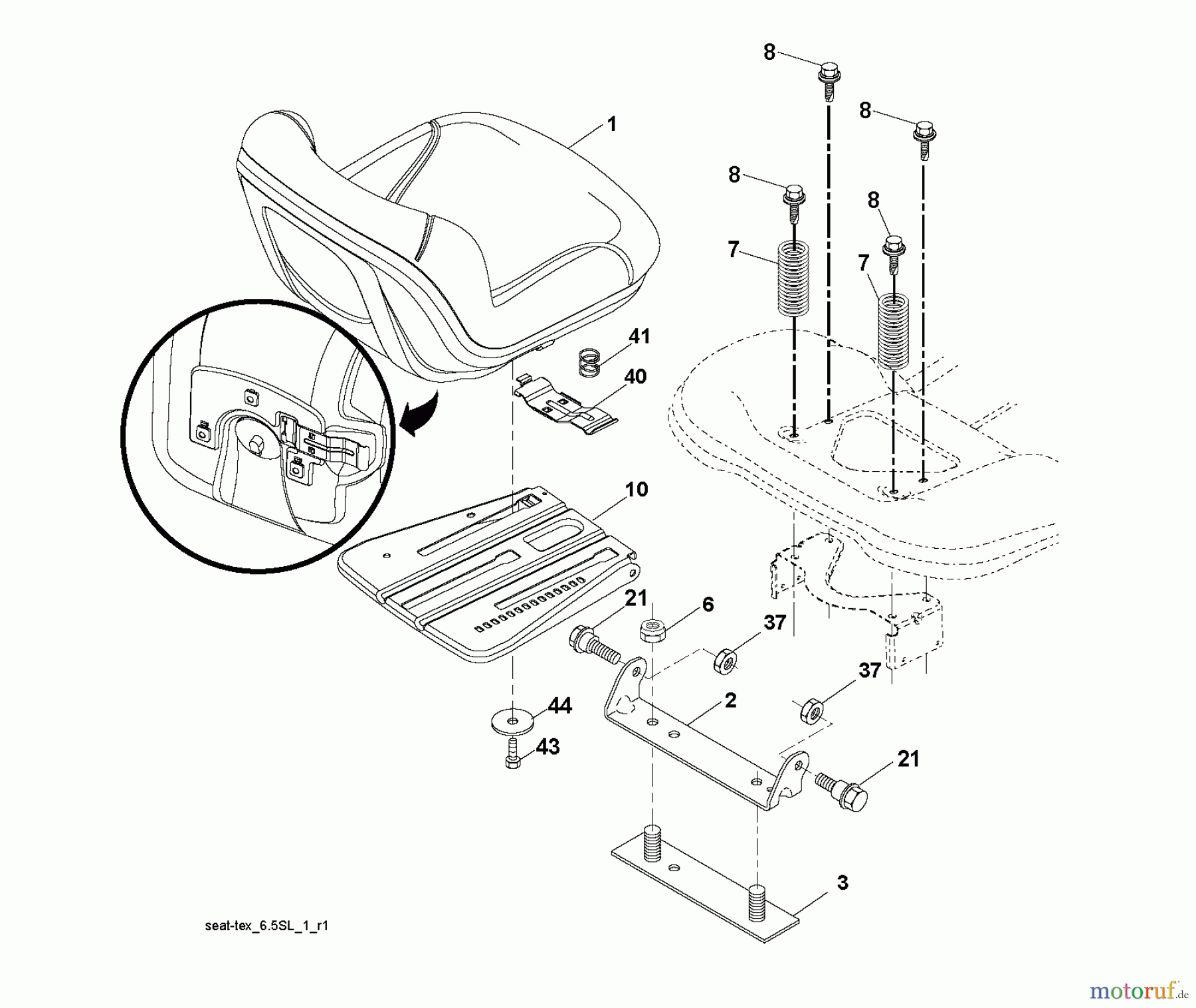 Jonsered Rasen und Garten Traktoren LT2213 (96041007900) - Jonsered Lawn & Garden Tractor (2009-01) SEAT