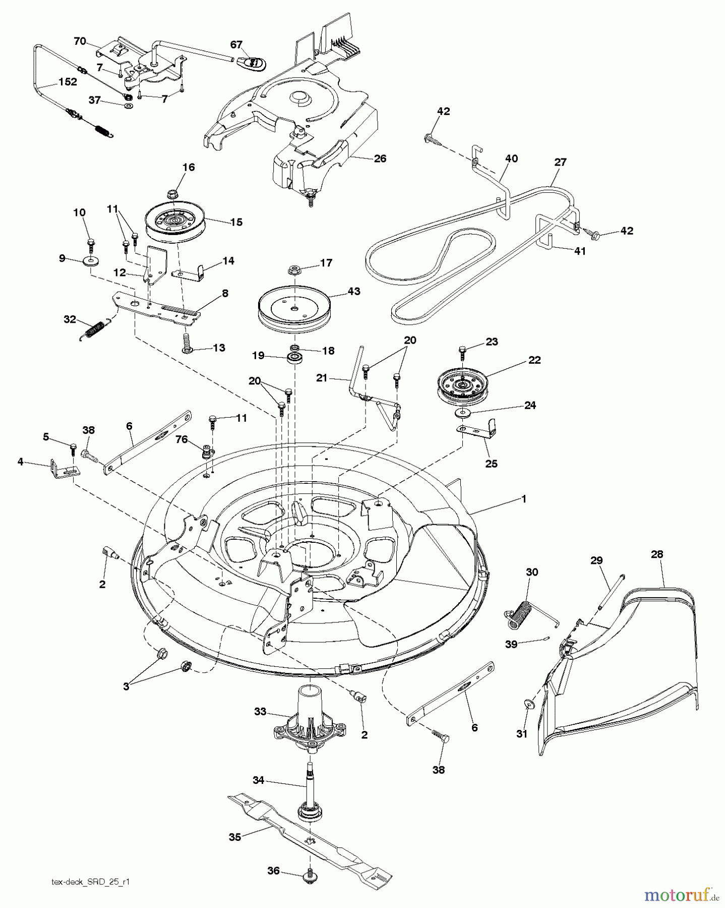 Jonsered Rasen und Garten Traktoren LT2213 (96041007902) - Jonsered Lawn & Garden Tractor (2010-07) MOWER DECK / CUTTING DECK
