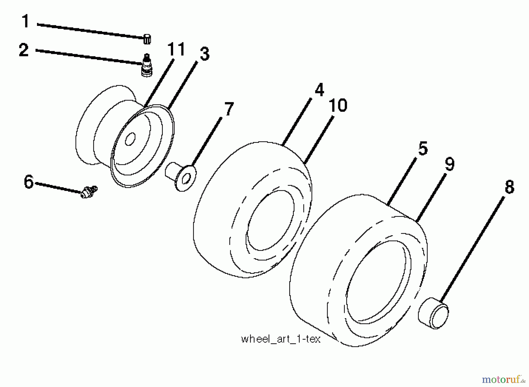 Jonsered Rasen und Garten Traktoren LT2213 (96041007905) - Jonsered Lawn & Garden Tractor (2012-08) WHEELS TIRES