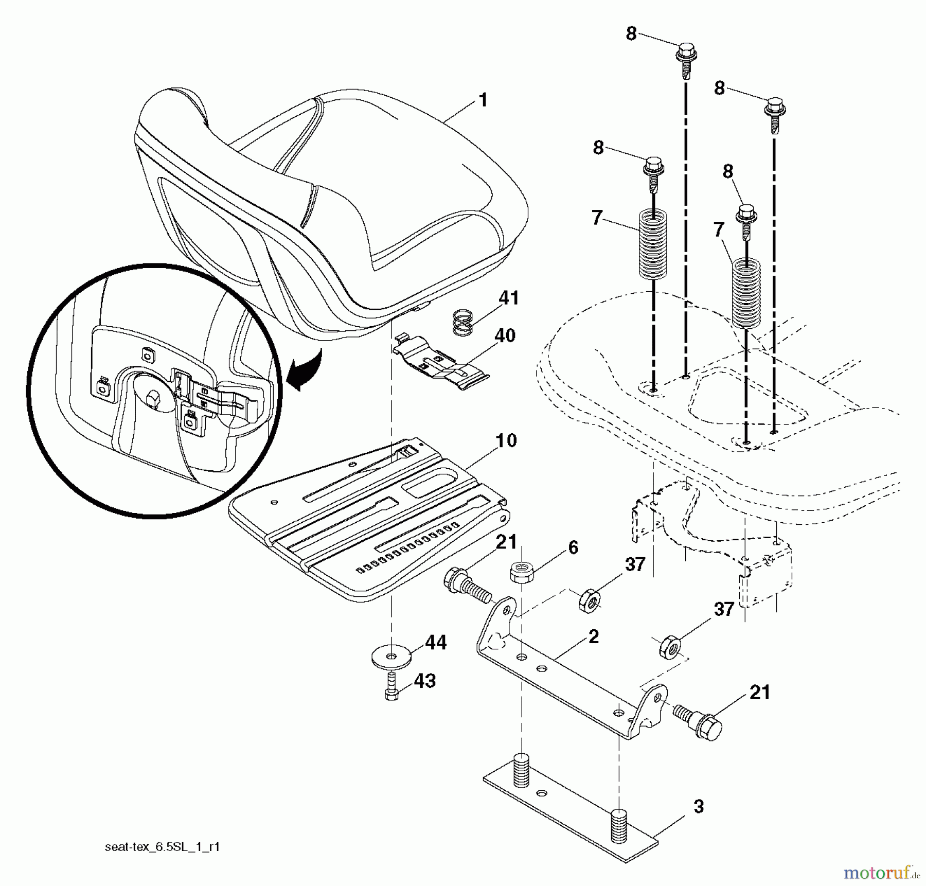 Jonsered Rasen und Garten Traktoren LT2213 (96041008704) - Jonsered Lawn & Garden Tractor (2011-07) SEAT