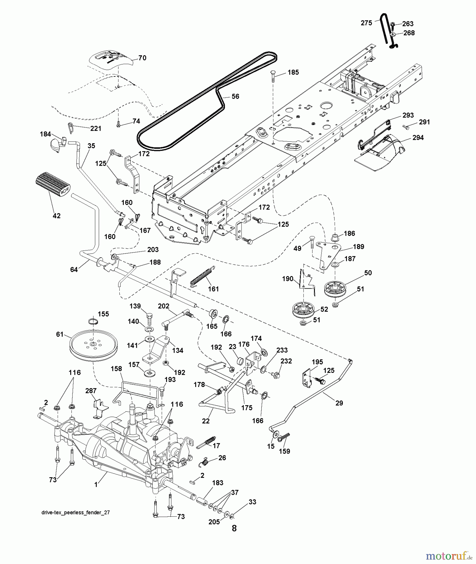 Jonsered Rasen und Garten Traktoren LT2213 (96041008704) - Jonsered Lawn & Garden Tractor (2011-07) DRIVE