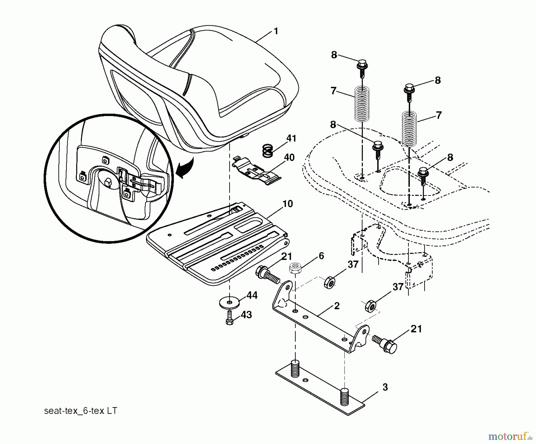 Jonsered Rasen und Garten Traktoren LT2213 A (96041008000) - Jonsered Lawn & Garden Tractor (2009-01) SEAT