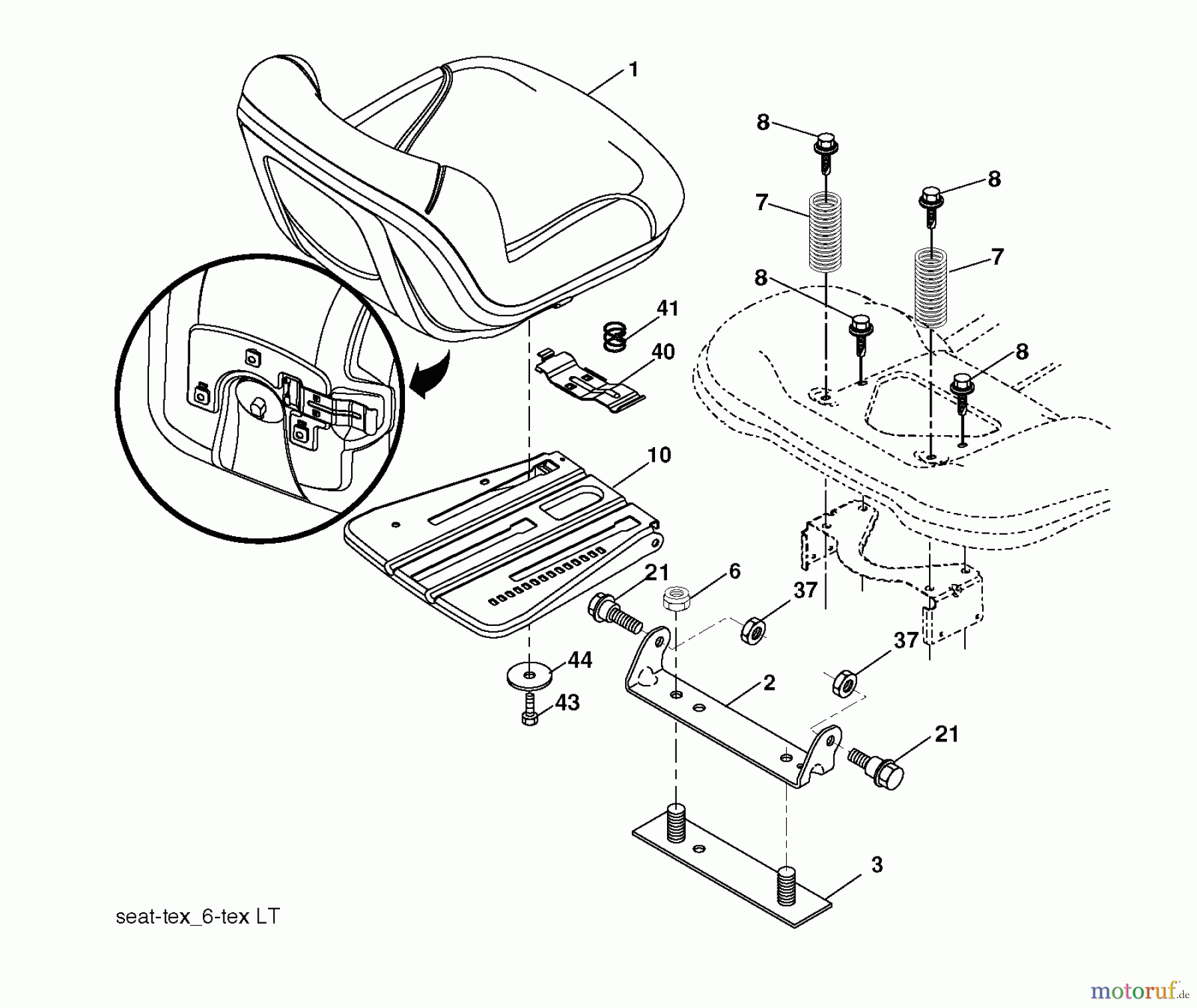  Jonsered Rasen  und Garten Traktoren LT2213 A (96041015203) - Jonsered Lawn & Garden Tractor (2011-08) SEAT