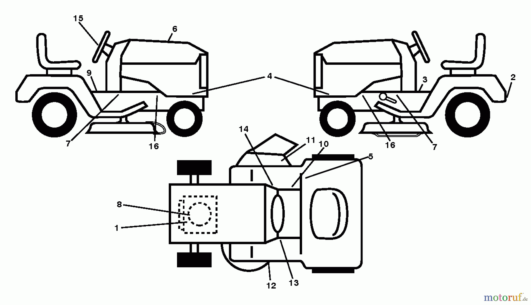 Jonsered Rasen und Garten Traktoren LT2213 A (96041015403) - Jonsered Lawn & Garden Tractor (2012-08) DECALS