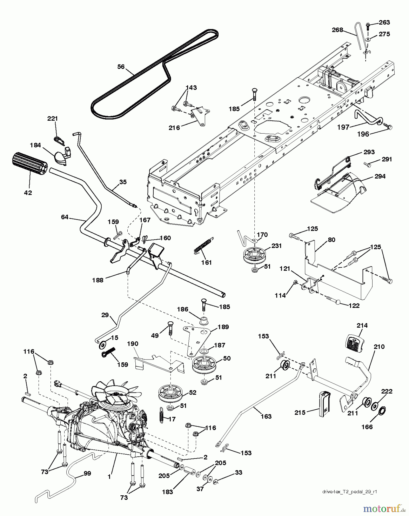 Jonsered Rasen und Garten Traktoren LT2213 A (96041015402) - Jonsered Lawn & Garden Tractor (2011-08) DRIVE