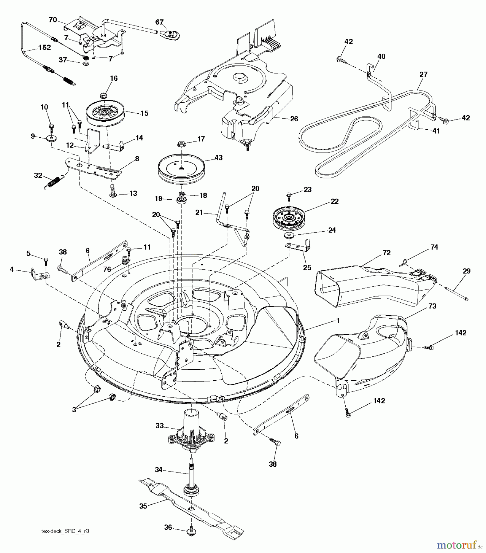  Jonsered Rasen  und Garten Traktoren LT2213 C (96041008101) - Jonsered Lawn & Garden Tractor (2009-08) MOWER DECK / CUTTING DECK