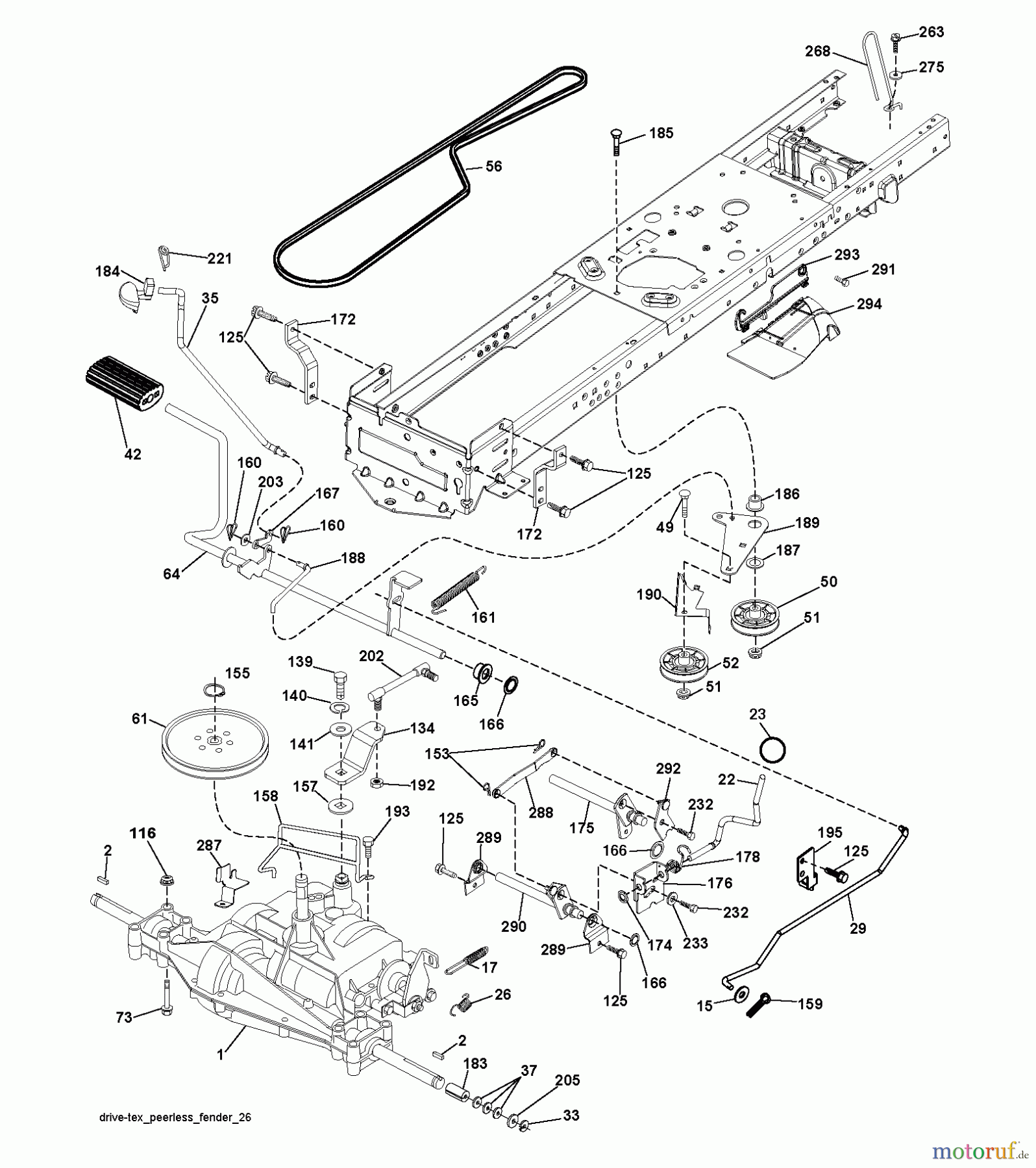 Jonsered Rasen und Garten Traktoren LT2213 C (96041008900) - Jonsered Lawn & Garden Tractor (2009-02) DRIVE