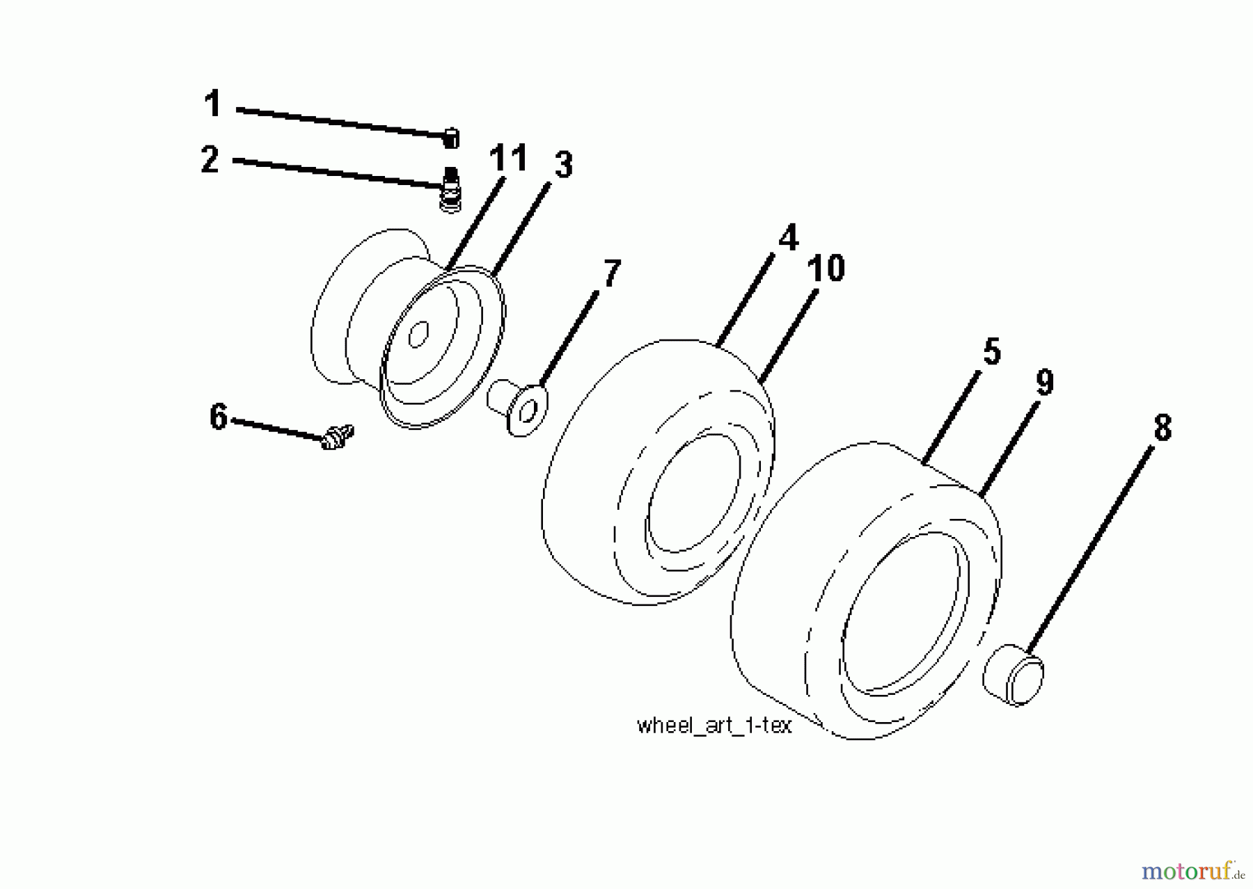 Jonsered Rasen und Garten Traktoren LT2213 C (96041008900) - Jonsered Lawn & Garden Tractor (2009-02) WHEELS TIRES