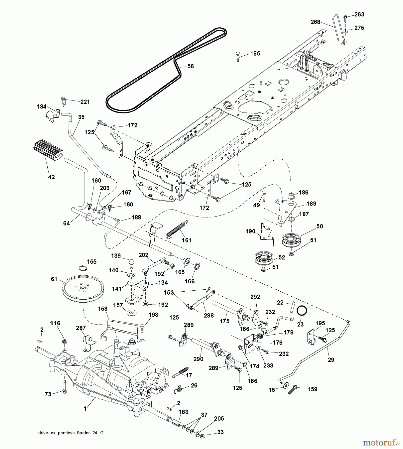 Jonsered Rasen und Garten Traktoren LT2213 C (96051001800) - Jonsered Lawn & Garden Tractor (2010-11) DRIVE