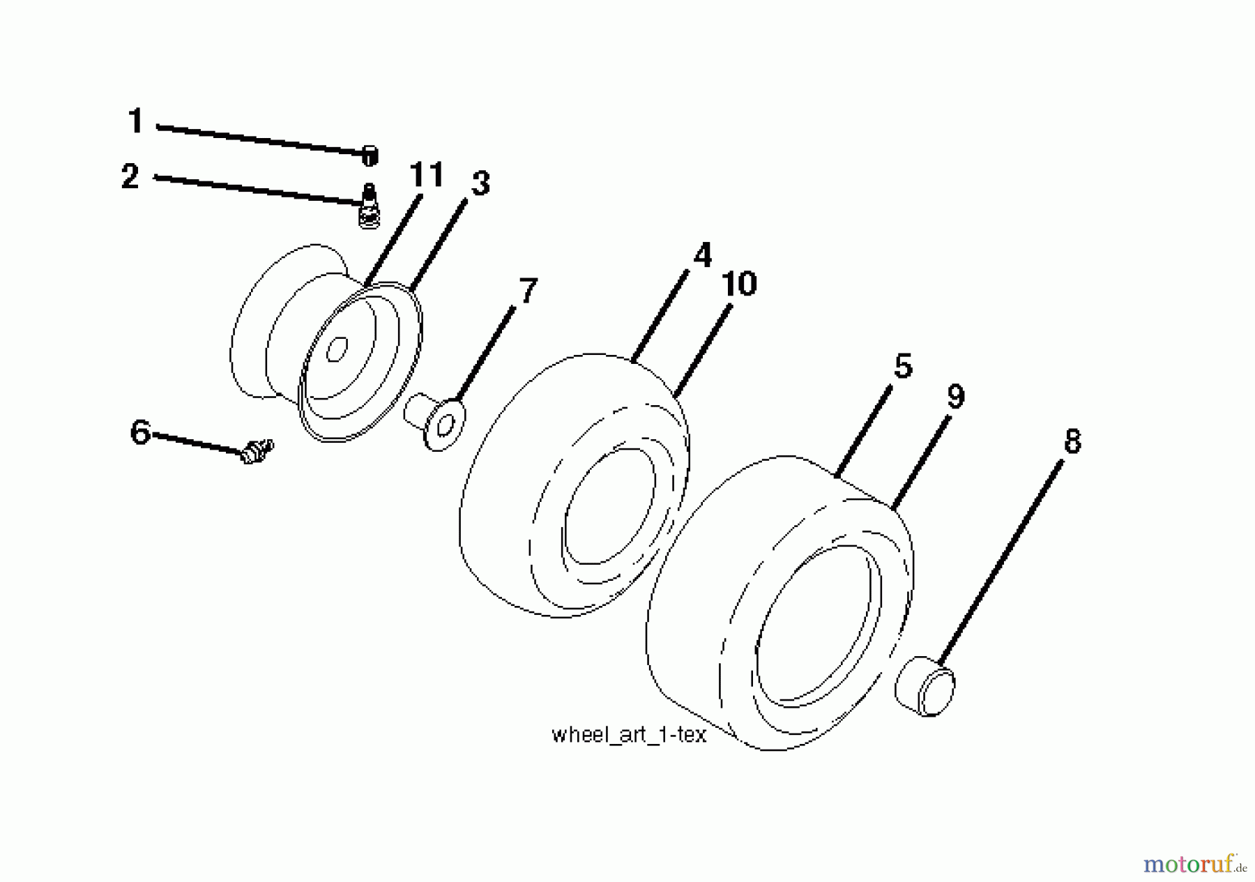 Jonsered Rasen und Garten Traktoren LT2213 C (96051000901) - Jonsered Lawn & Garden Tractor (2011-08) WHEELS TIRES