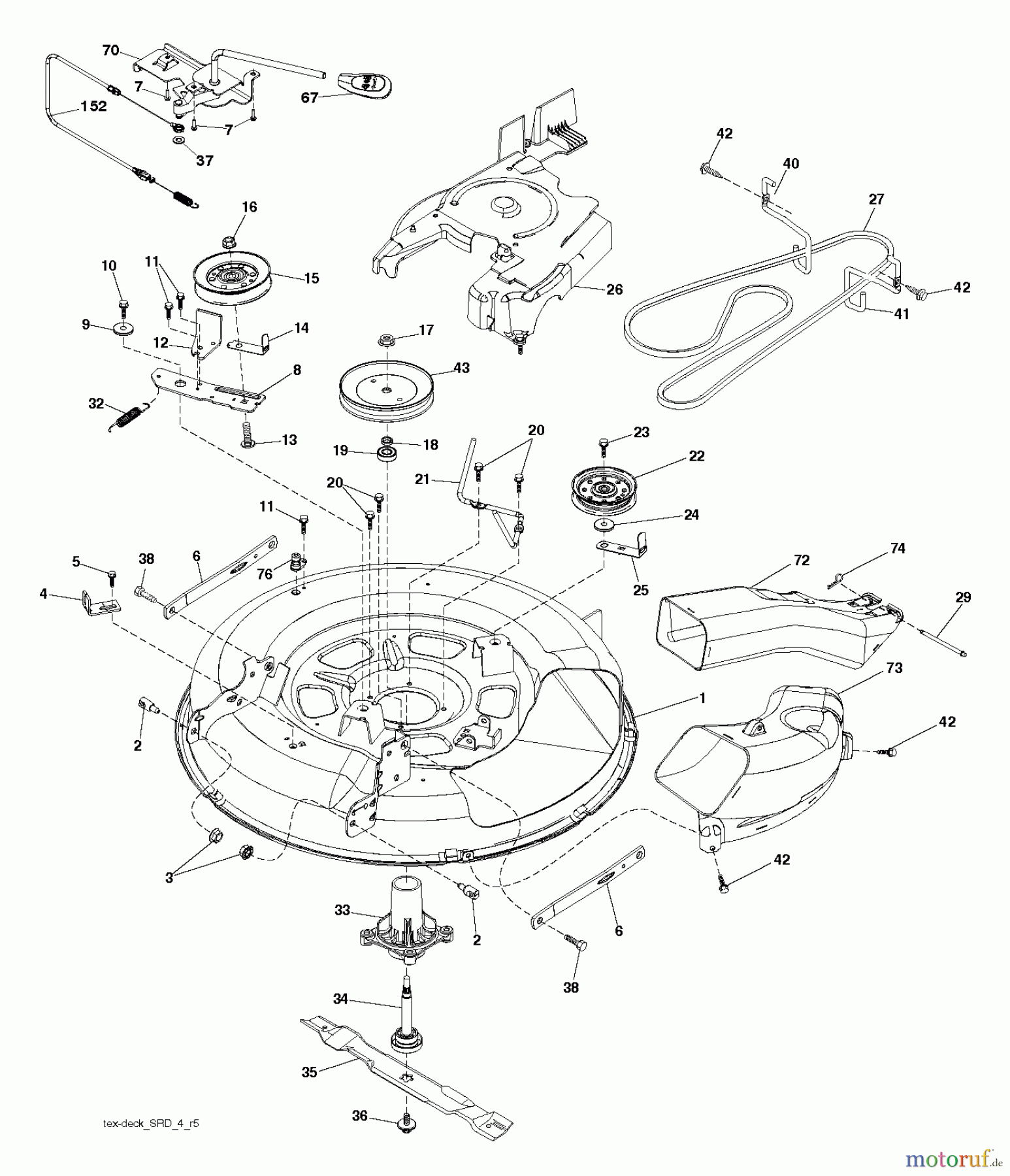  Jonsered Rasen  und Garten Traktoren LT2213 CA (96041008200) - Jonsered Lawn & Garden Tractor (2009-01) MOWER DECK / CUTTING DECK