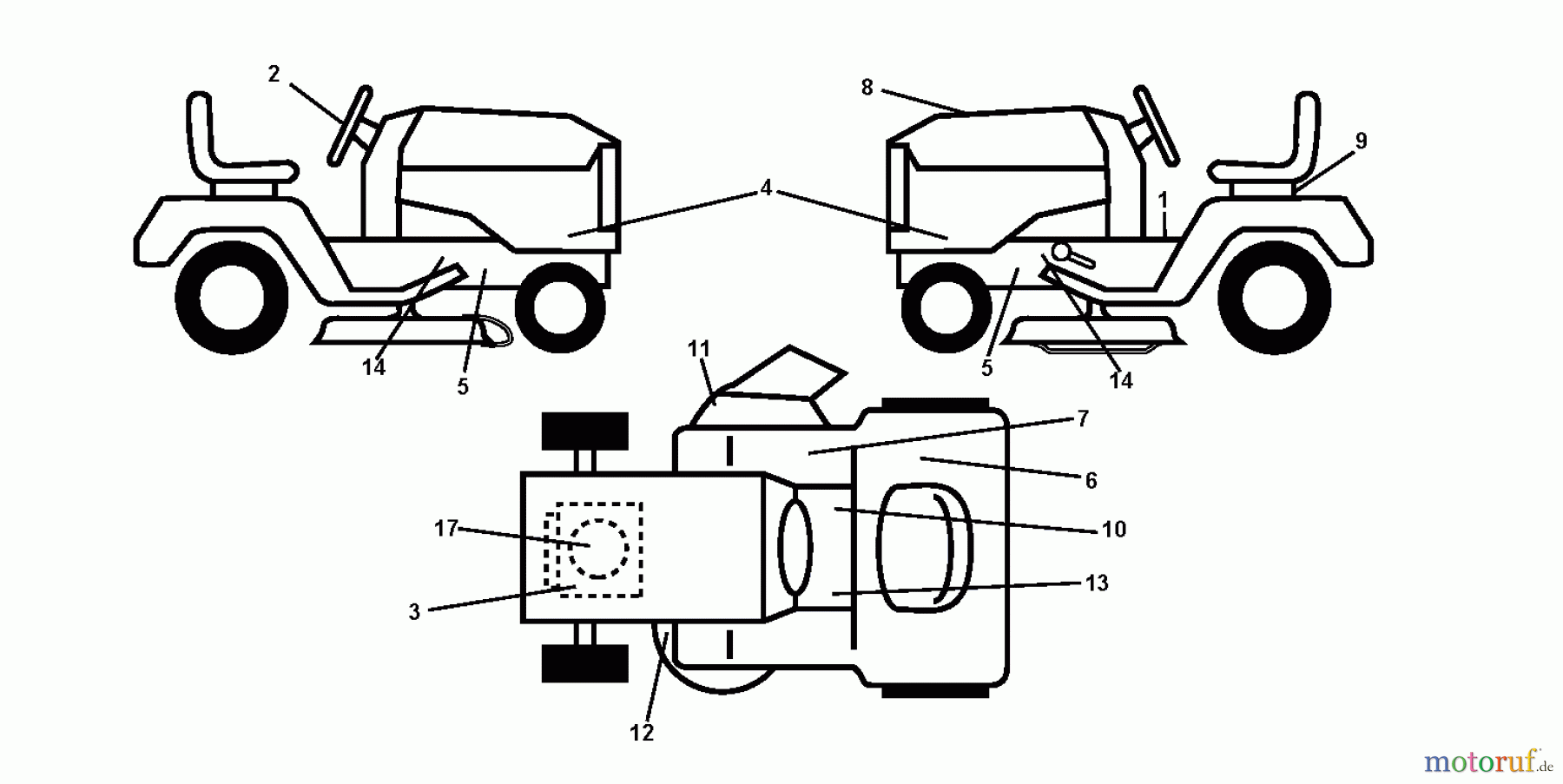 Jonsered Rasen und Garten Traktoren LT2213 CA (96041009000) - Jonsered Lawn & Garden Tractor (2009-01) DECALS