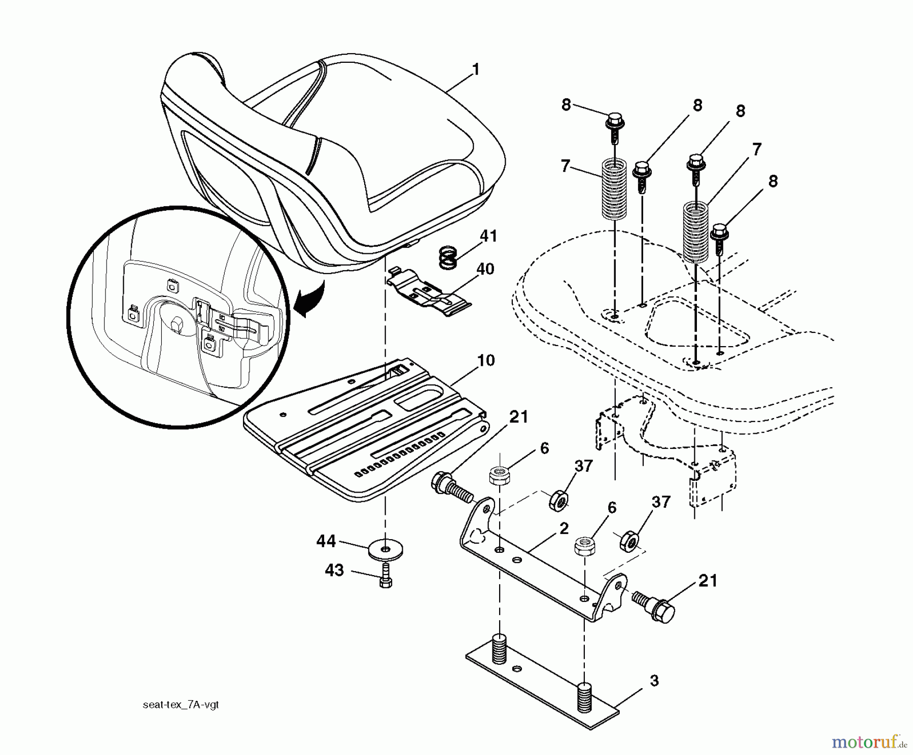Jonsered Rasen und Garten Traktoren LT2213 CA (96041009000) - Jonsered Lawn & Garden Tractor (2009-01) SEAT