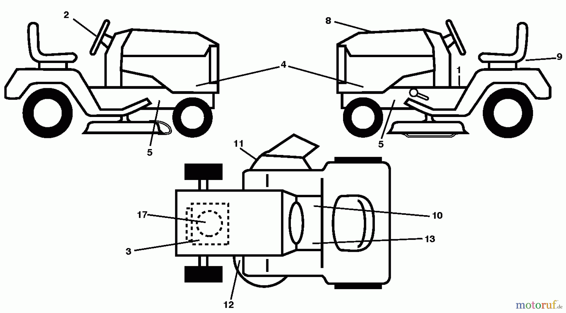 Jonsered Rasen und Garten Traktoren LT2213 CA (96051001004) - Jonsered Lawn & Garden Tractor (2013-05) DECALS
