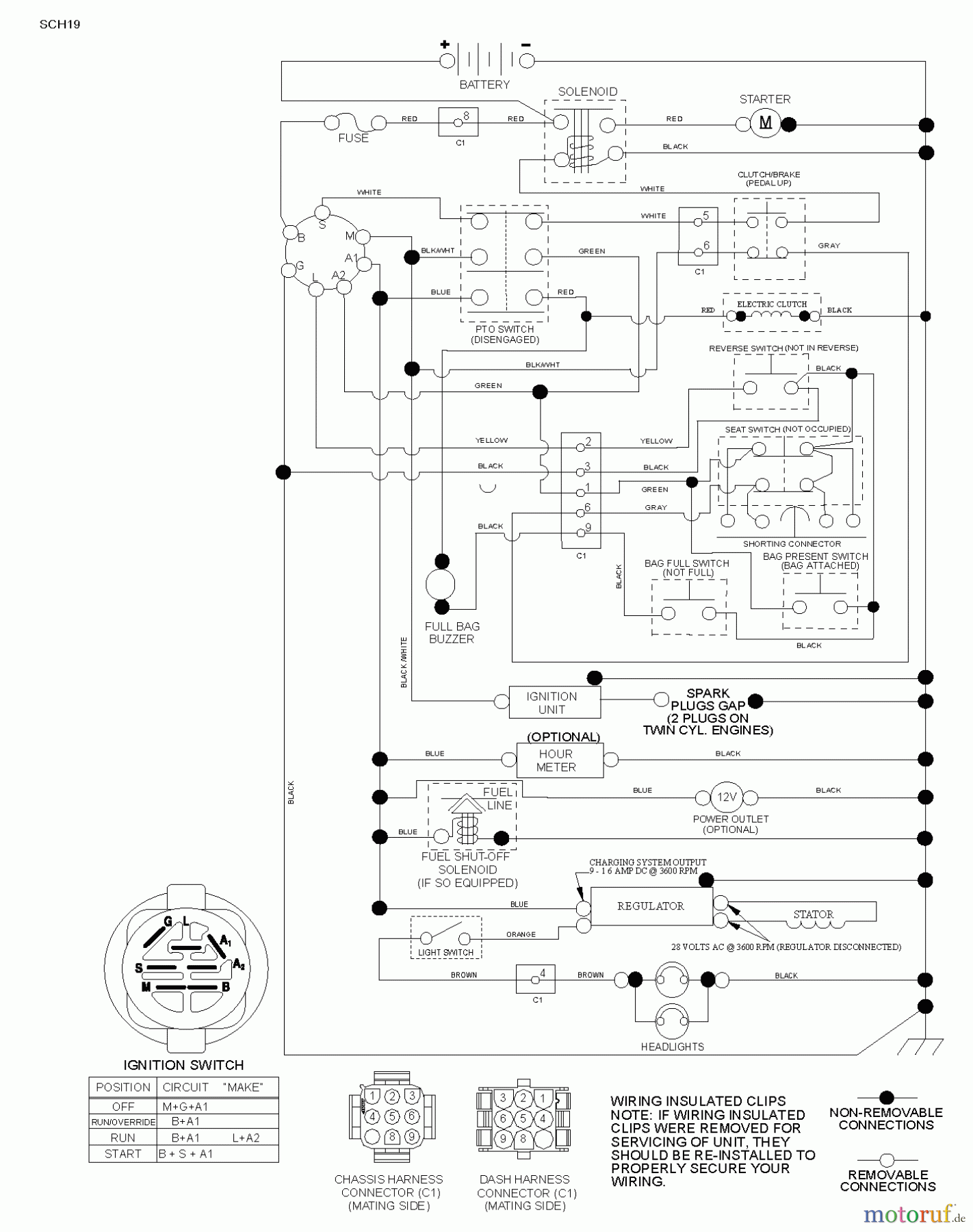 Jonsered Rasen und Garten Traktoren LT2213 CA (96051001903) - Jonsered Lawn & Garden Tractor (2012-08) SCHEMATIC