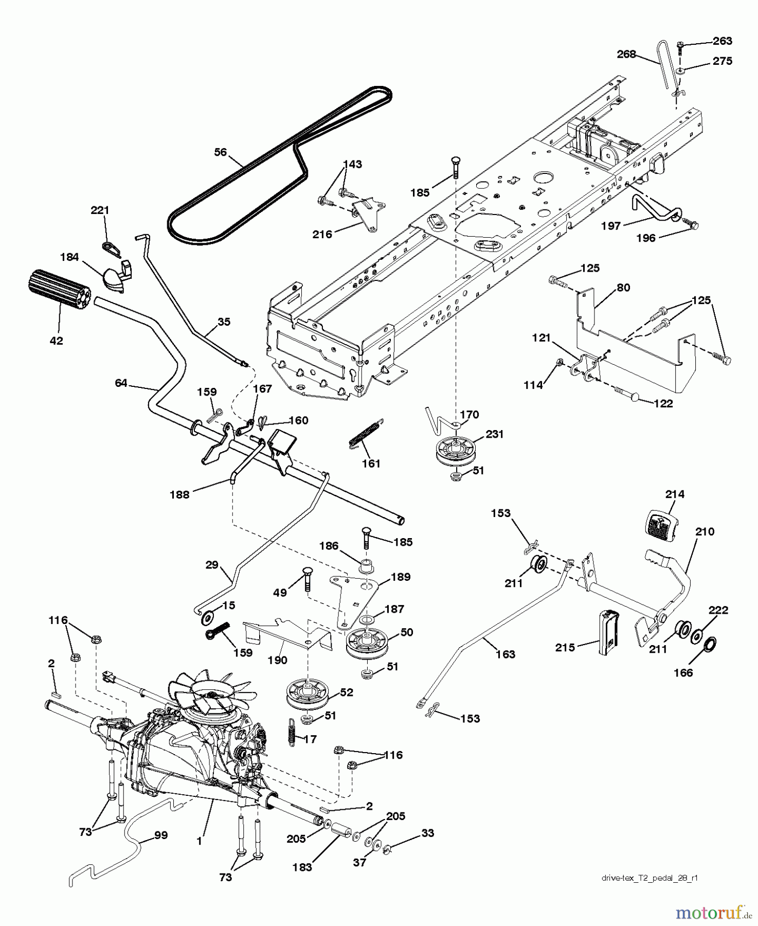 Jonsered Rasen und Garten Traktoren LT2213 CA (96051001903) - Jonsered Lawn & Garden Tractor (2012-08) DRIVE
