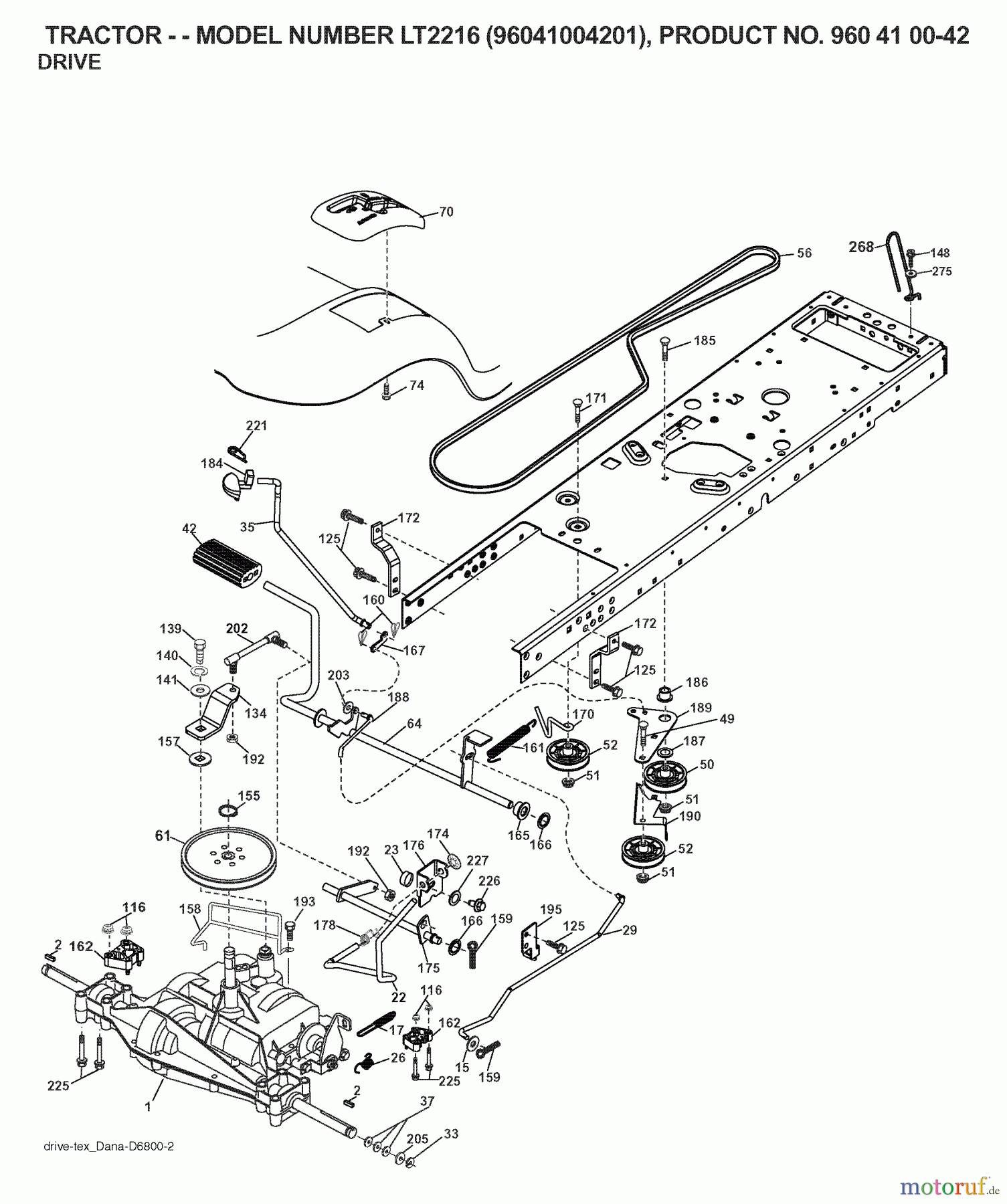  Jonsered Rasen  und Garten Traktoren LT2216 (96041004201) - Jonsered Lawn & Garden Tractor (2007-04) DRIVE