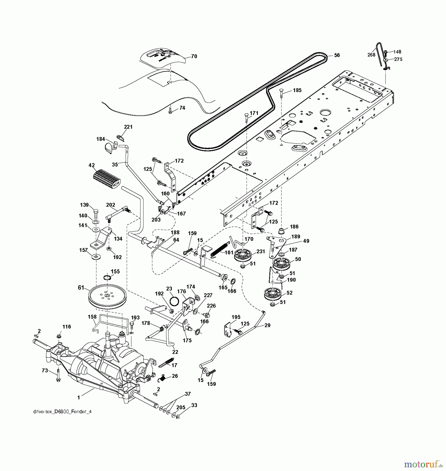Jonsered Rasen und Garten Traktoren LT2216 (96041004202) - Jonsered Lawn & Garden Tractor (2007-10) DRIVE