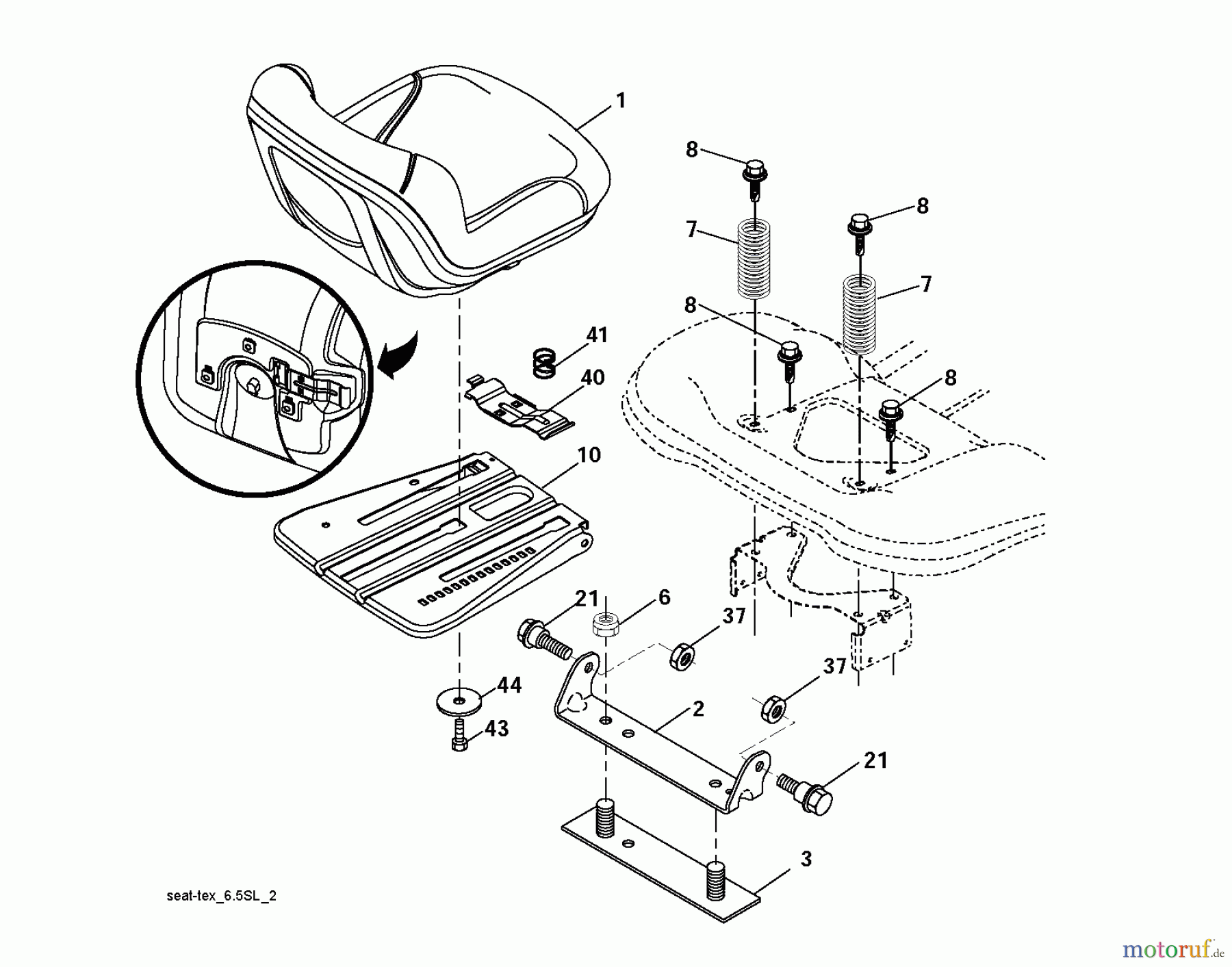  Jonsered Rasen  und Garten Traktoren LT2216 (96041010100) - Jonsered Lawn & Garden Tractor (2009-01) SEAT