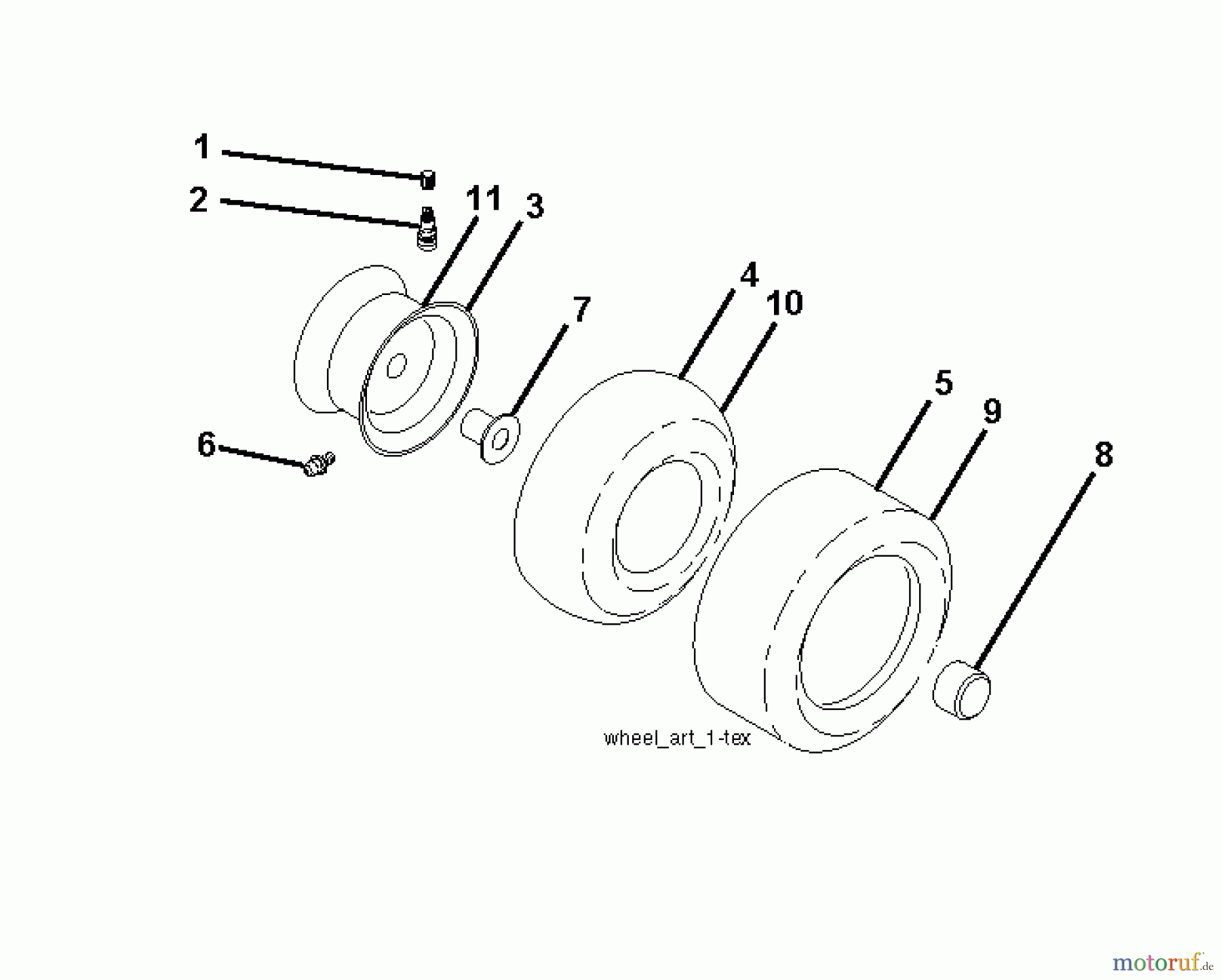 Jonsered Rasen und Garten Traktoren LT2216 (96041010105) - Jonsered Lawn & Garden Tractor (2011-07) WHEELS TIRES