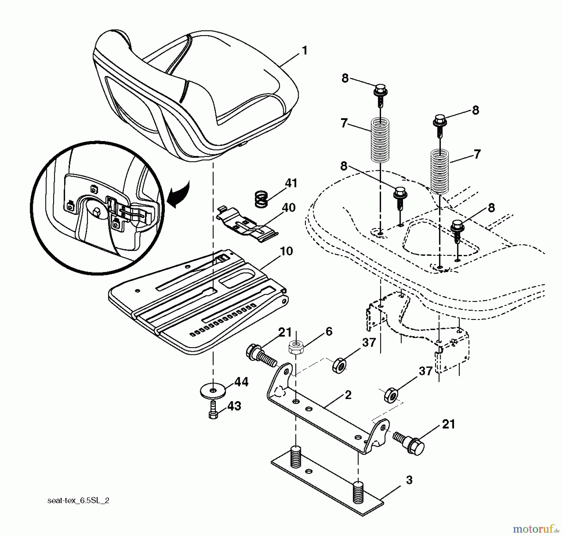 Jonsered Rasen und Garten Traktoren LT2216 (96041010103) - Jonsered Lawn & Garden Tractor (2010-10) SEAT