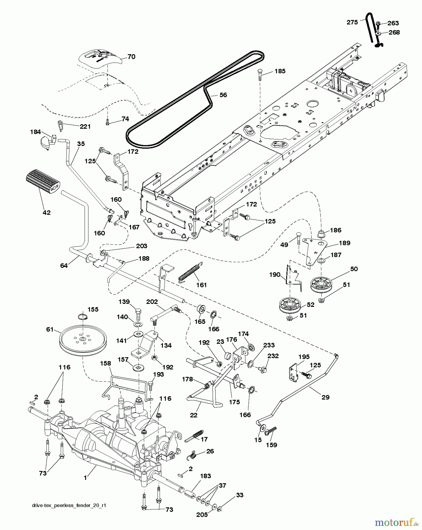 Jonsered Rasen und Garten Traktoren LT2216 (96041010105) - Jonsered Lawn & Garden Tractor (2011-07) DRIVE