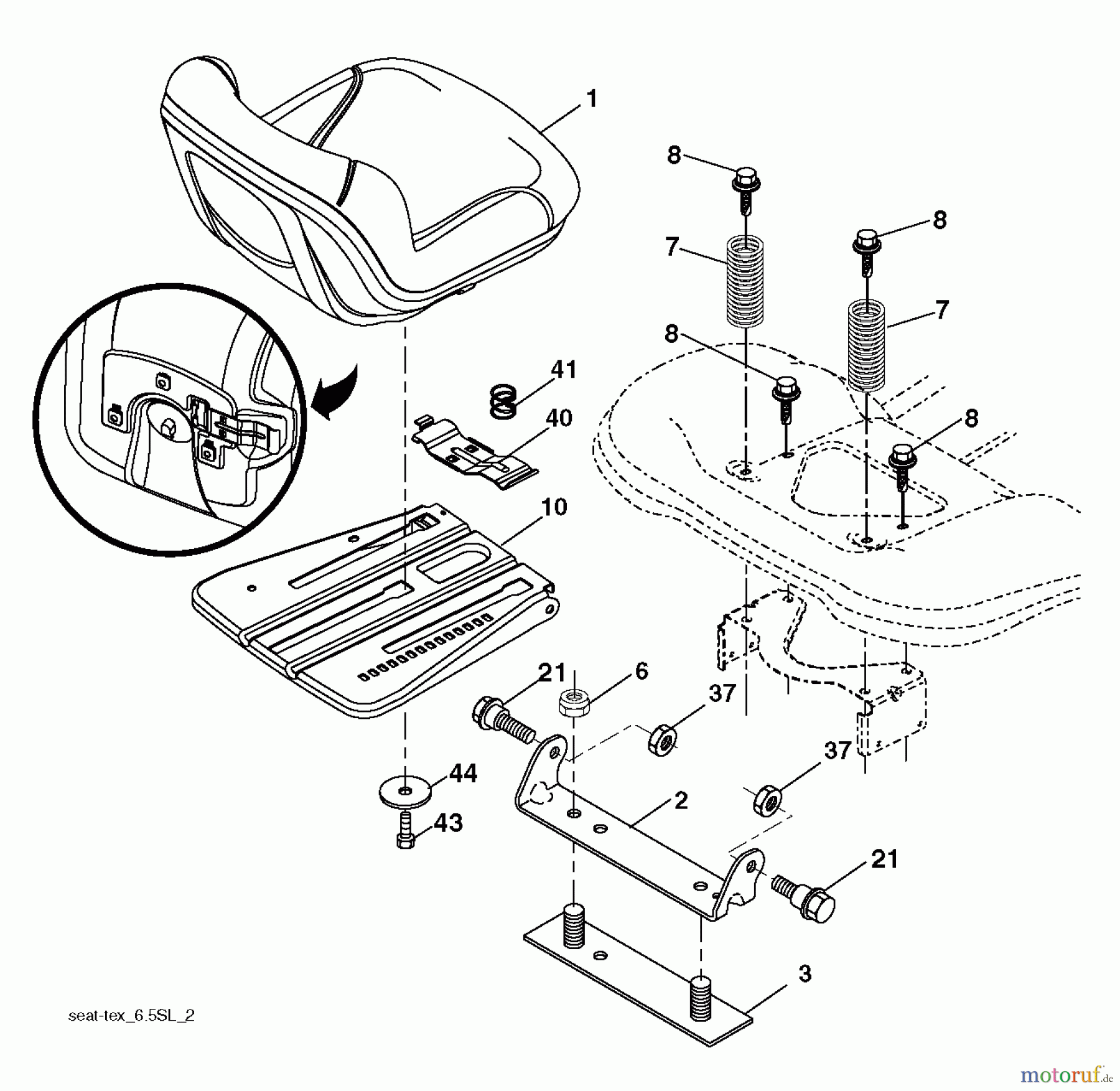 Jonsered Rasen und Garten Traktoren LT2216 (96041010107) - Jonsered Lawn & Garden Tractor (2013-05) SEAT