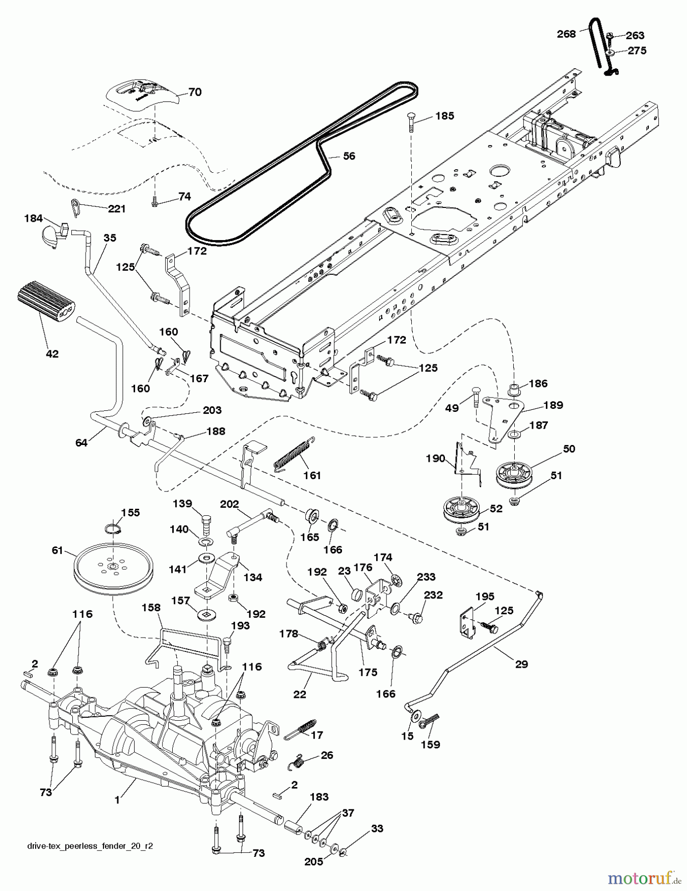 Jonsered Rasen und Garten Traktoren LT2216 (96041010106) - Jonsered Lawn & Garden Tractor (2012-08) DRIVE