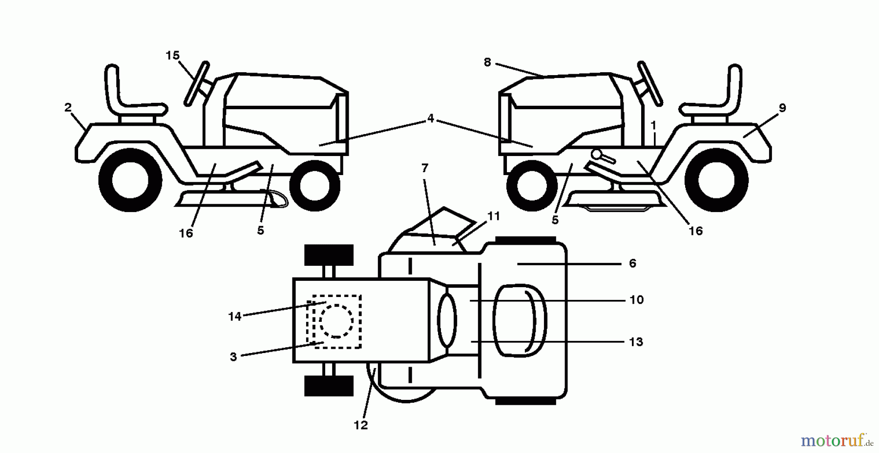  Jonsered Rasen  und Garten Traktoren LT2216 (96041010200) - Jonsered Lawn & Garden Tractor (2009-01) DECALS
