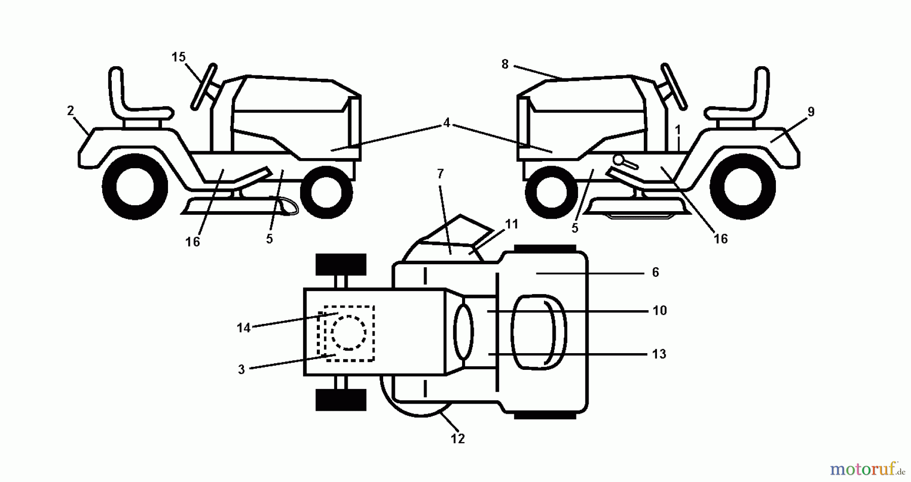 Jonsered Rasen und Garten Traktoren LT2216 (96041010201) - Jonsered Lawn & Garden Tractor (2010-01) DECALS