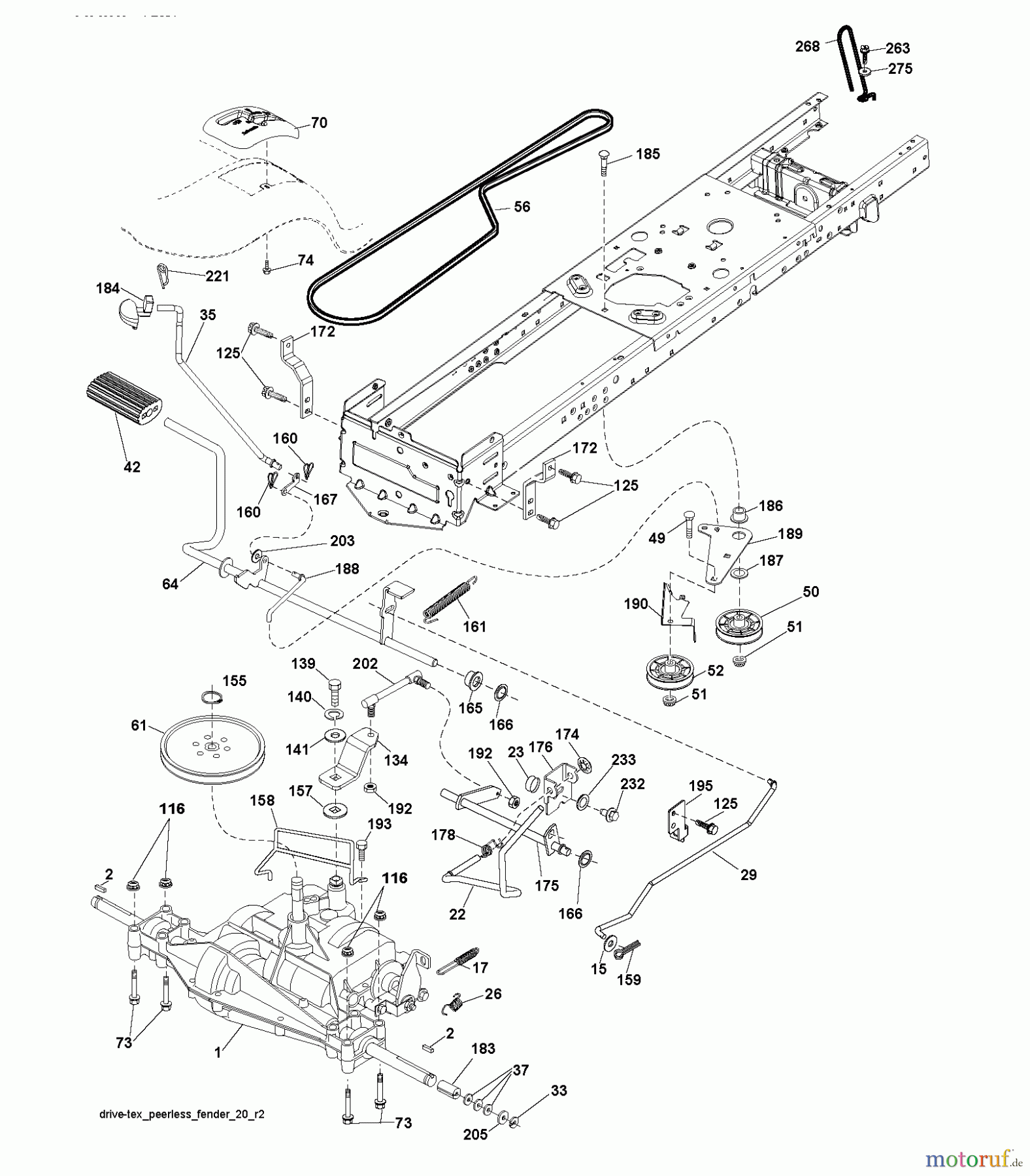 Jonsered Rasen und Garten Traktoren LT2216 (96041010201) - Jonsered Lawn & Garden Tractor (2010-01) DRIVE