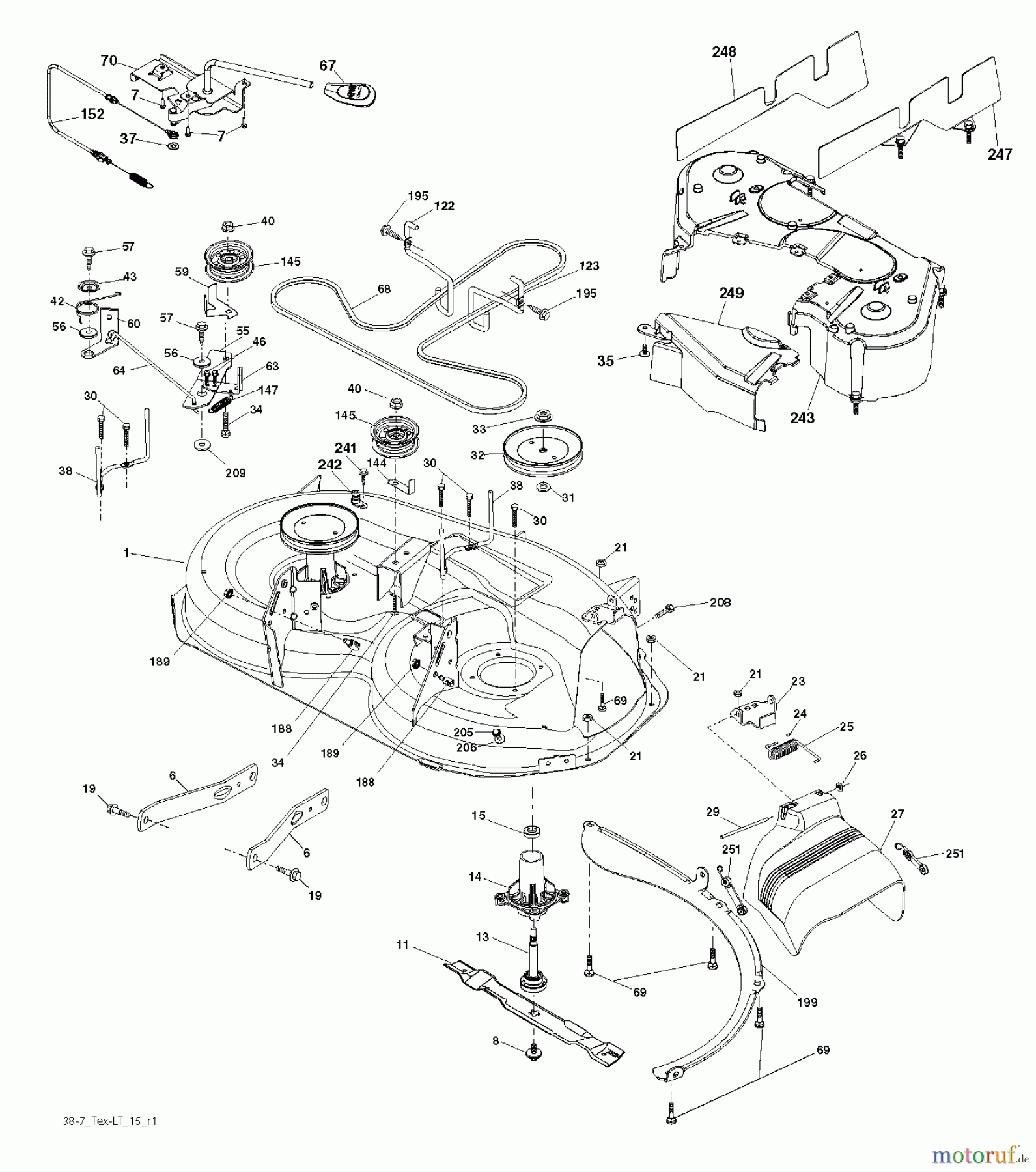  Jonsered Rasen  und Garten Traktoren LT2216 (96041010201) - Jonsered Lawn & Garden Tractor (2010-01) MOWER DECK / CUTTING DECK