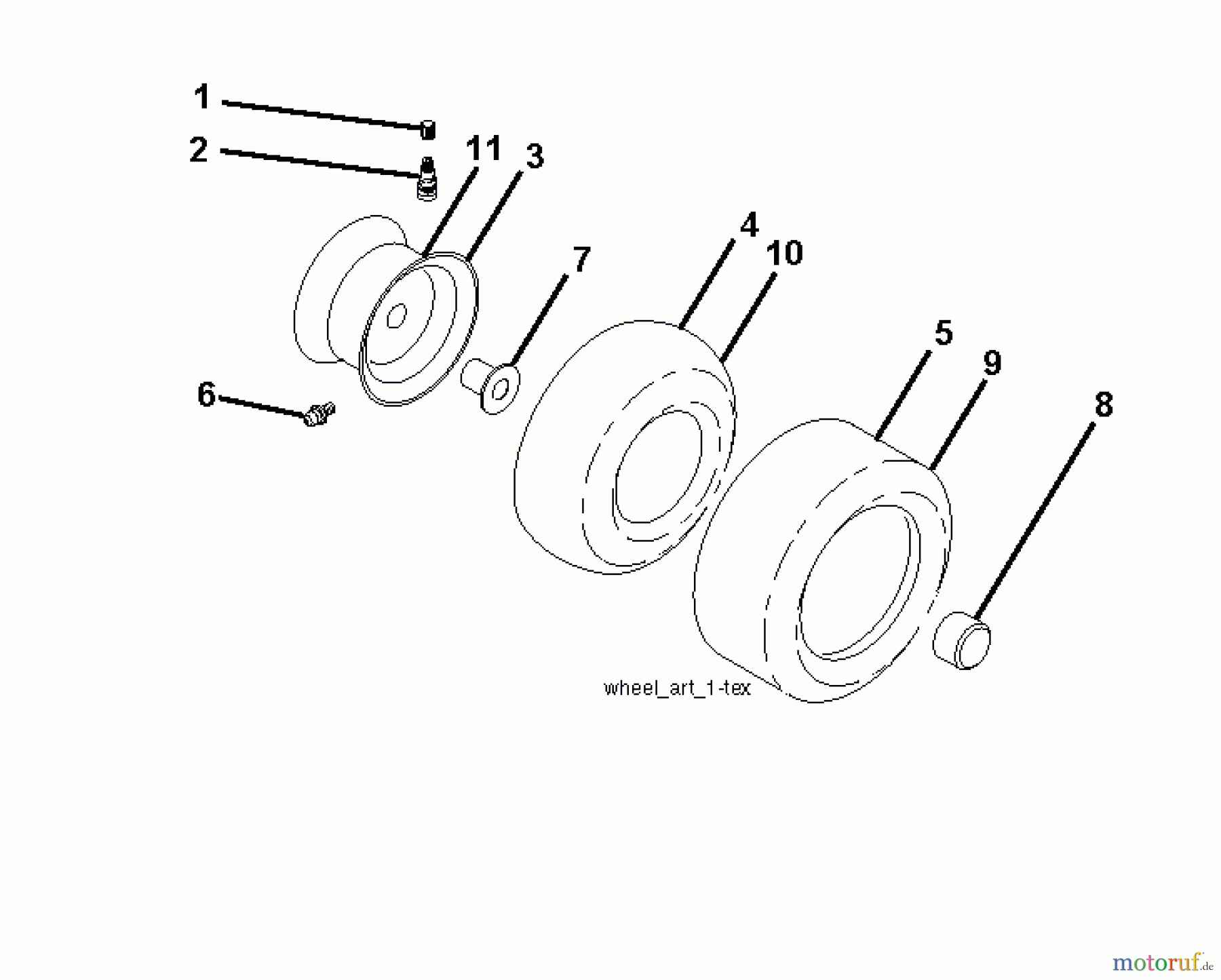 Jonsered Rasen und Garten Traktoren LT2216 (96041011203) - Jonsered Lawn & Garden Tractor (2011-02) WHEELS TIRES