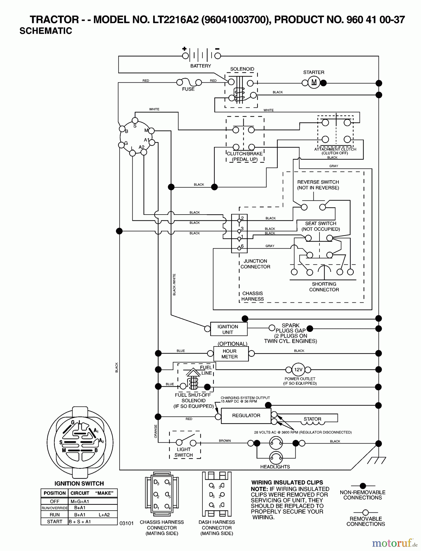  Jonsered Rasen  und Garten Traktoren LT2216 A2 (96041003700) - Jonsered Lawn & Garden Tractor (2007-03) SCHEMATIC