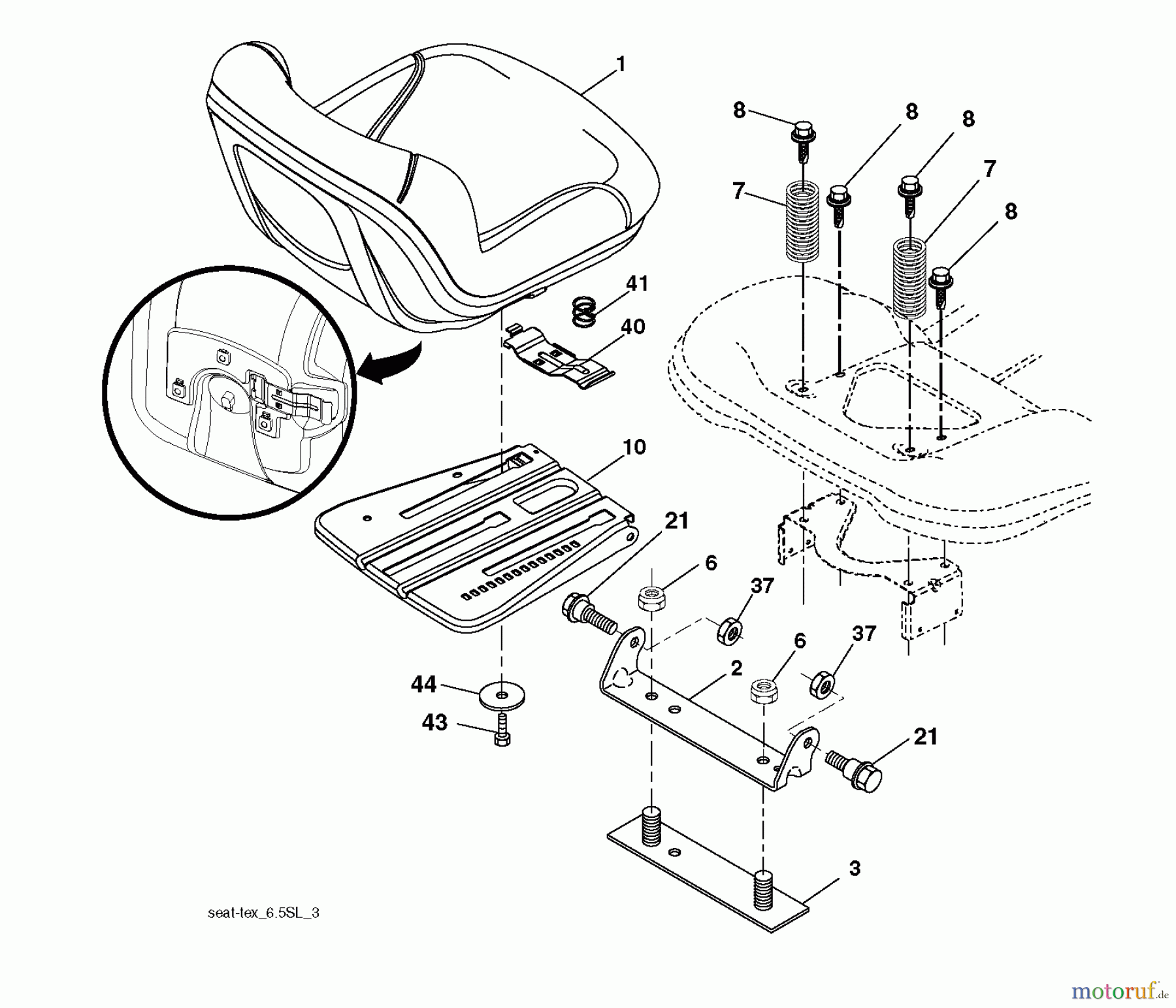 Jonsered Rasen und Garten Traktoren LT2317 A2 (96041026000) - Jonsered Lawn & Garden Tractor (2011-11) SEAT