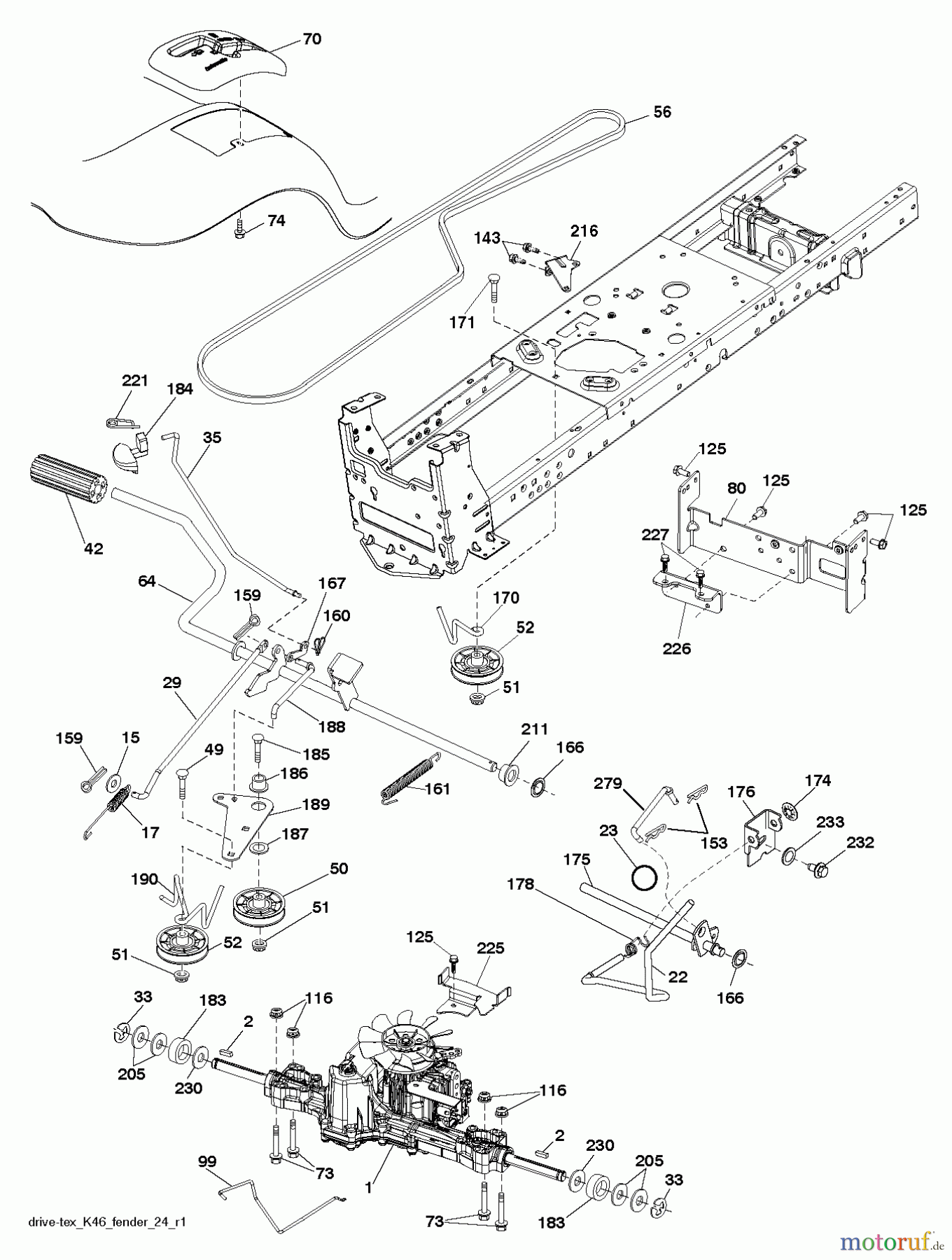 Jonsered Rasen und Garten Traktoren LT2216 A2 (96041018101) - Jonsered Lawn & Garden Tractor (2010-08) DRIVE