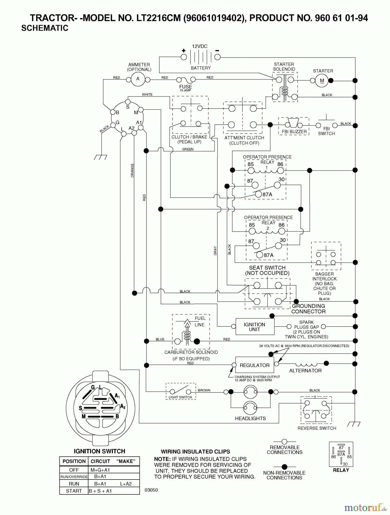  Jonsered Rasen  und Garten Traktoren LT2216 CM (96061019402) - Jonsered Lawn & Garden Tractor (2007-05) SCHEMATIC