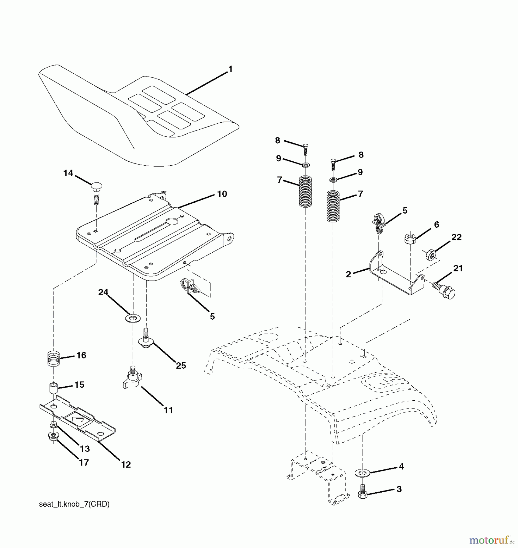 Jonsered Rasen und Garten Traktoren LT2216 CM (96061023600) - Jonsered Lawn & Garden Tractor (2009-01) SEAT
