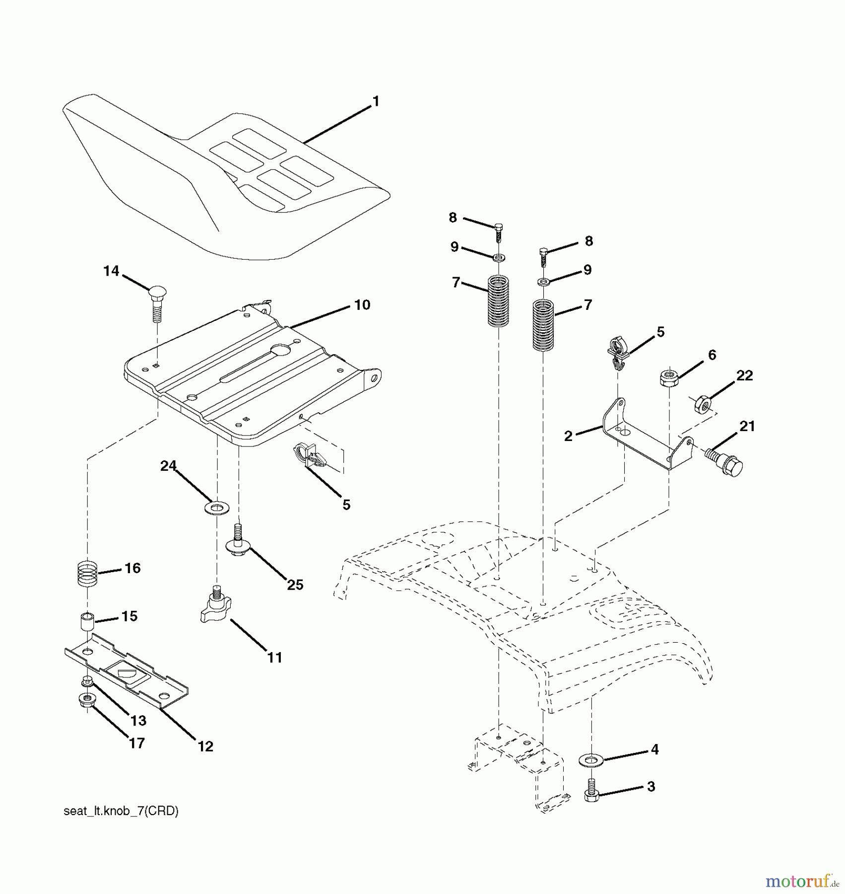 Jonsered Rasen und Garten Traktoren LT2216 CM (96061023701) - Jonsered Lawn & Garden Tractor (2009-01) SEAT