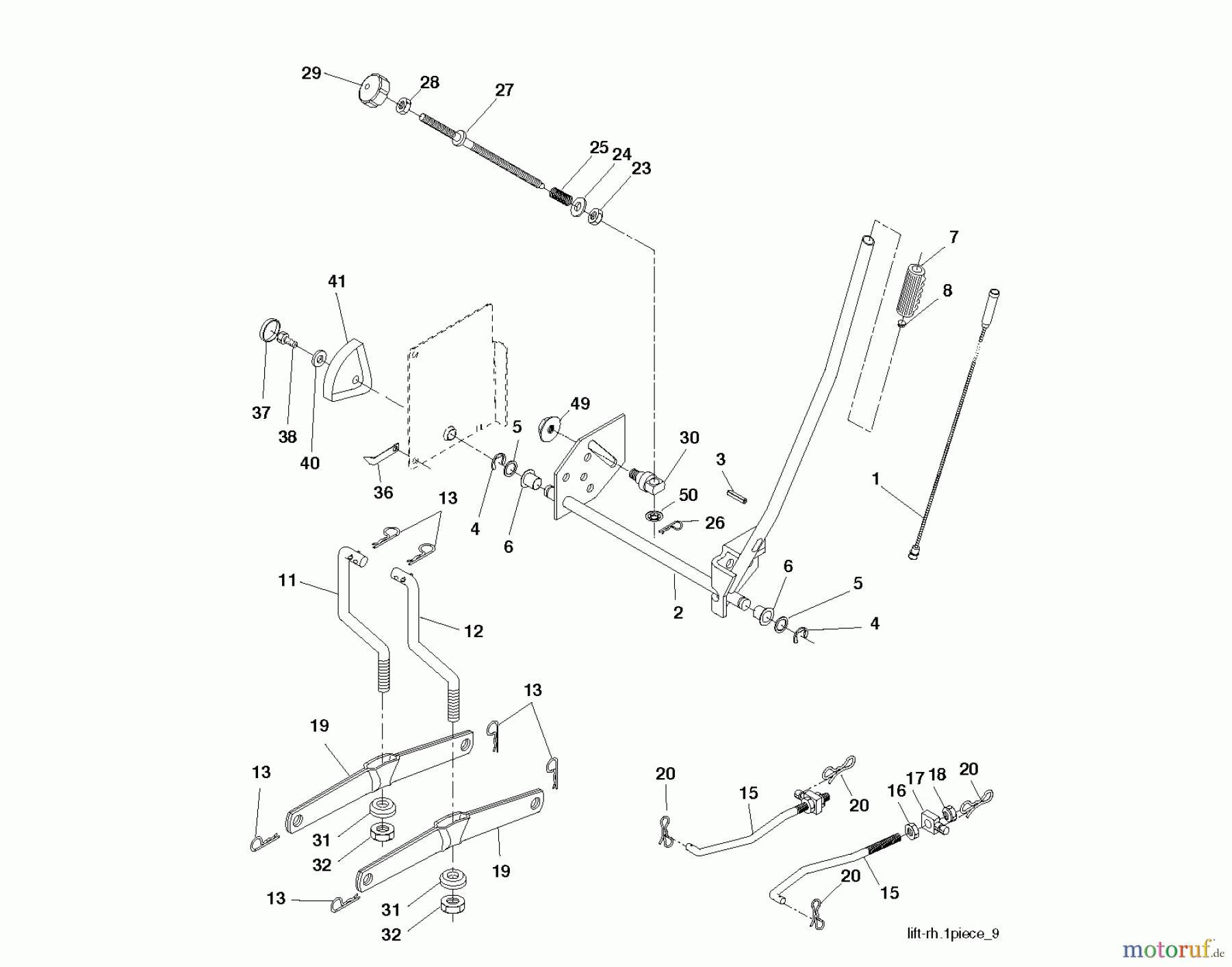 Jonsered Rasen und Garten Traktoren LT2216 CM (96061027000) - Jonsered Lawn & Garden Tractor (2010-01) MOWER LIFT / DECK LIFT