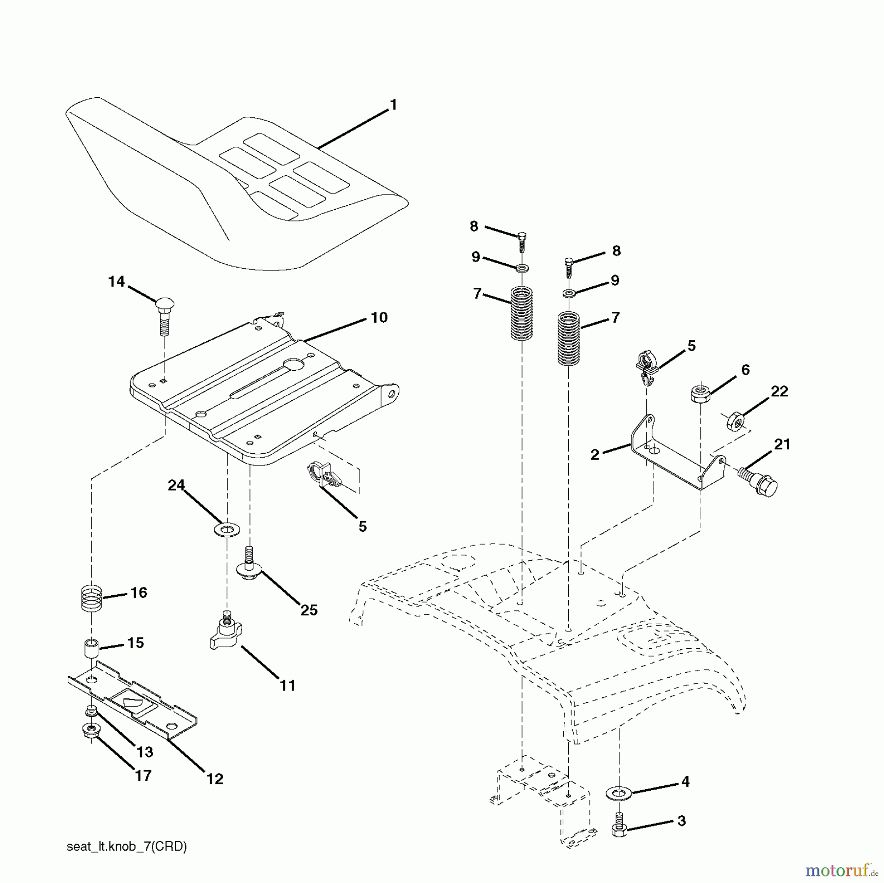 Jonsered Rasen und Garten Traktoren LT2216 CM (96061027000) - Jonsered Lawn & Garden Tractor (2010-01) SEAT